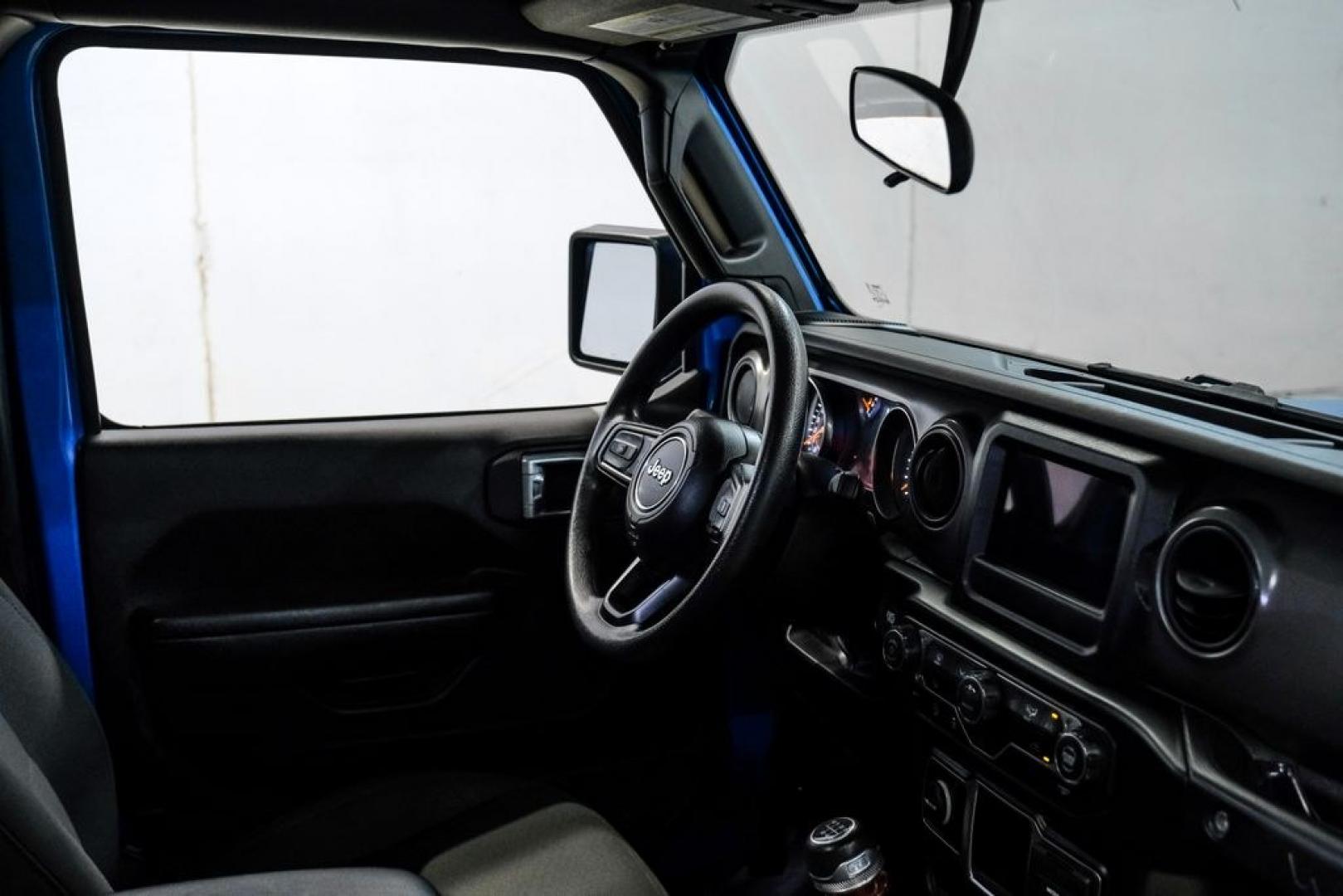 2022 Blue Pearl /Black Jeep Wrangler Sport (1C4GJXAG0NW) with an 3.6L V6 24V VVT engine, Manual transmission, located at 15300 Midway Rd., Addison, TX, 75001, (972) 702-0011, 32.958321, -96.838074- Photo#18