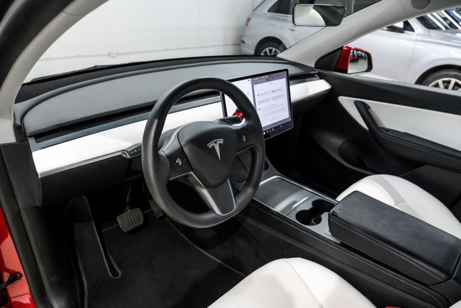 2022 Red Multi-Coat /White/Black Tesla Model Y Long Range (7SAYGDEEXNF) with an Electric Motor engine, Automatic transmission, located at 15300 Midway Rd., Addison, TX, 75001, (972) 702-0011, 32.958321, -96.838074- Photo#2