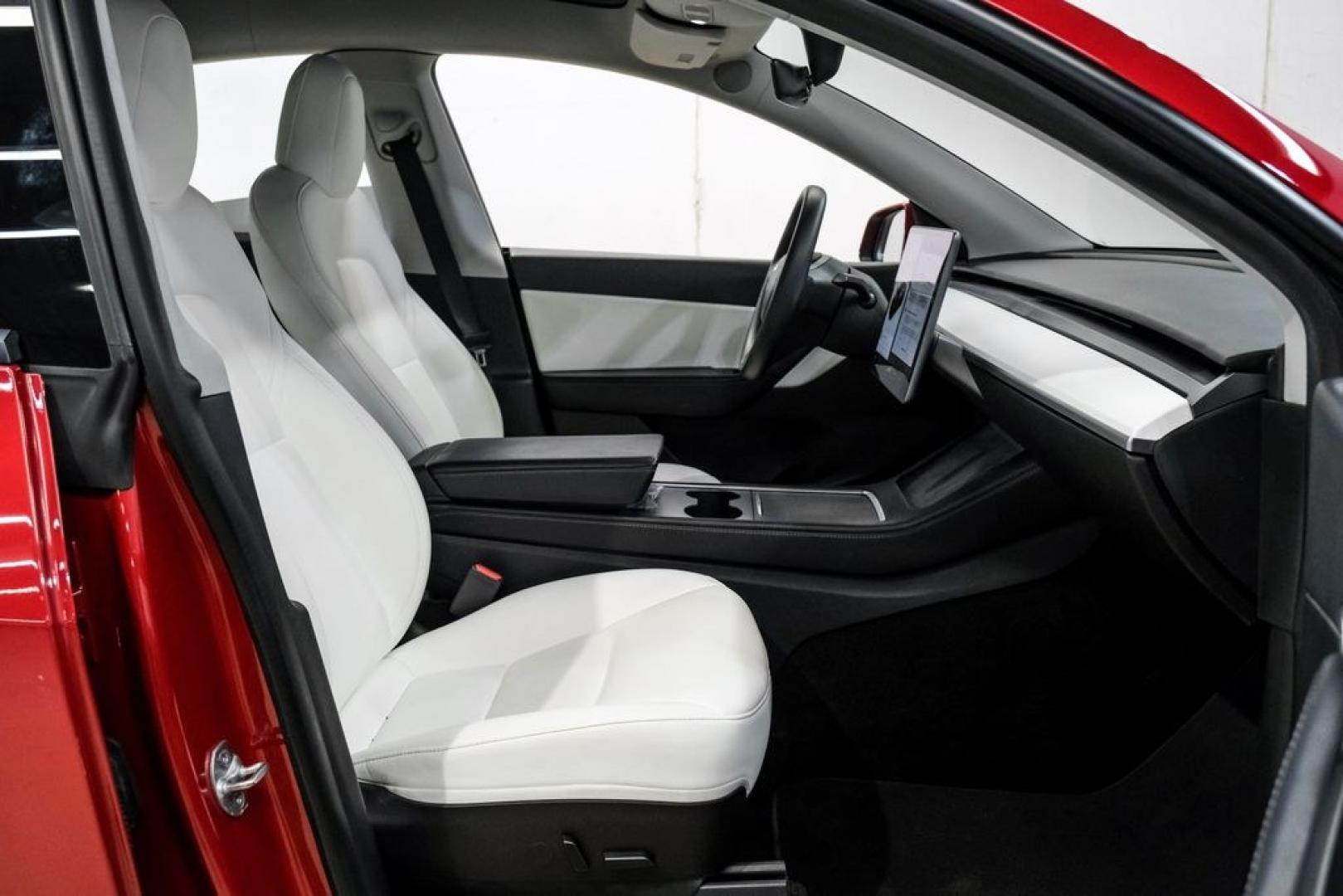 2022 Red Multi-Coat /White/Black Tesla Model Y Long Range (7SAYGDEEXNF) with an Electric Motor engine, Automatic transmission, located at 15300 Midway Rd., Addison, TX, 75001, (972) 702-0011, 32.958321, -96.838074- Photo#34