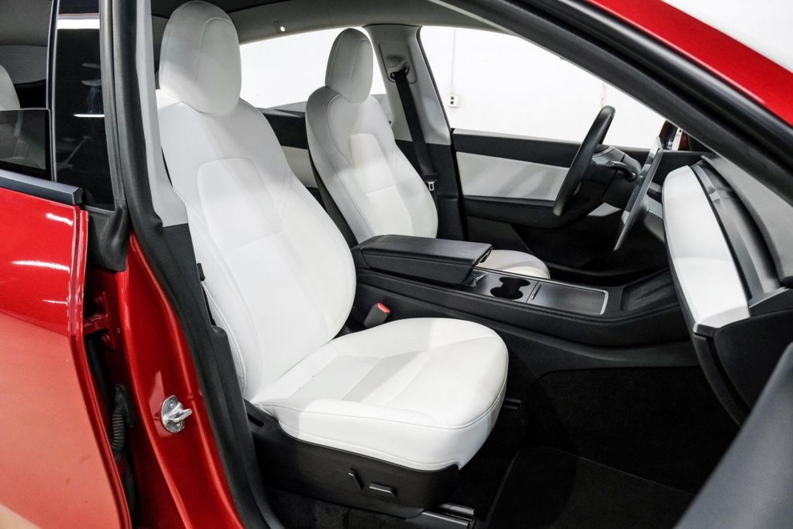 2022 Red Multi-Coat /White/Black Tesla Model Y Long Range (7SAYGDEEXNF) with an Electric Motor engine, Automatic transmission, located at 15300 Midway Rd., Addison, TX, 75001, (972) 702-0011, 32.958321, -96.838074- Photo#35