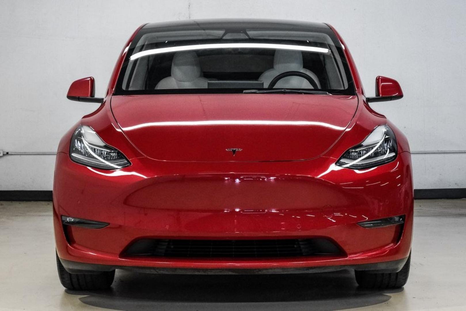 2022 Red Multi-Coat /White/Black Tesla Model Y Long Range (7SAYGDEEXNF) with an Electric Motor engine, Automatic transmission, located at 15300 Midway Rd., Addison, TX, 75001, (972) 702-0011, 32.958321, -96.838074- Photo#7