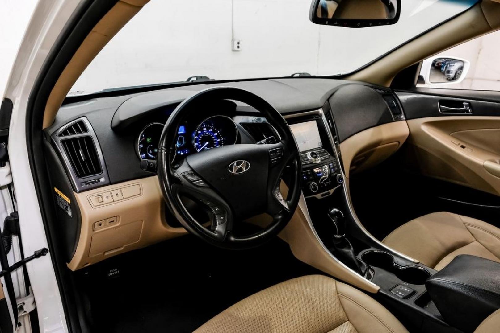 2014 Diamond White Pearl /Camel Hyundai Sonata Hybrid Limited (KMHEC4A41EA) with an 2.4L 4-Cylinder Atkinson-Cycle Hybrid engine, Automatic transmission, located at 15300 Midway Rd., Addison, TX, 75001, (972) 702-0011, 32.958321, -96.838074- Photo#2