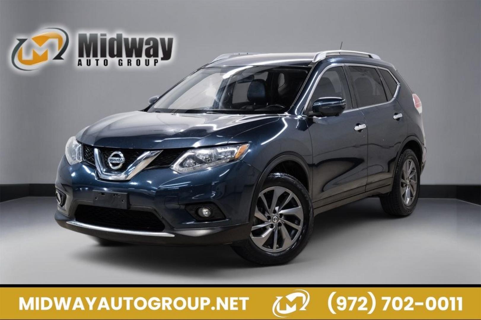 2016 Arctic Blue /Charcoal Nissan Rogue SL (JN8AT2MT9GW) with an 2.5L I4 DOHC 16V engine, CVT transmission, located at 15300 Midway Rd., Addison, TX, 75001, (972) 702-0011, 32.958321, -96.838074- Photo#0