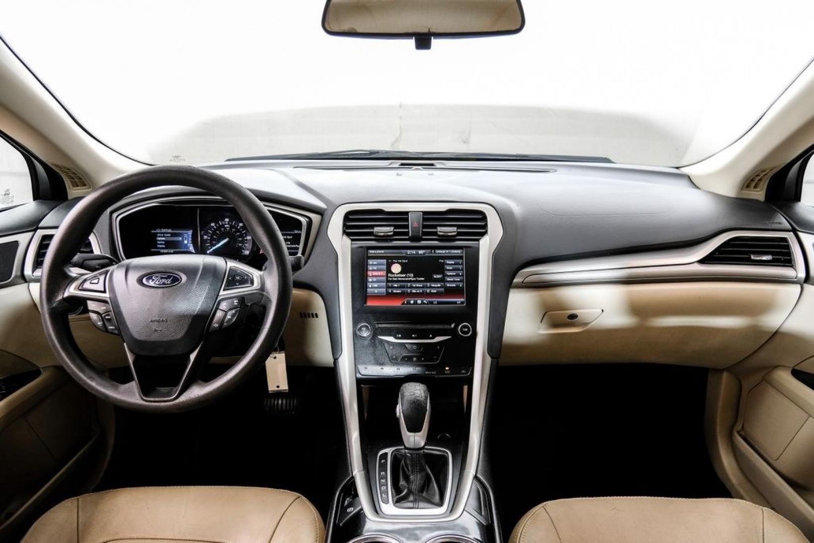 2014 Sterling Gray Metallic /Dune Ford Fusion Hybrid SE (3FA6P0LU0ER) with an 2.0L I4 Atkinson-Cycle Hybrid engine, CVT transmission, located at 15300 Midway Rd., Addison, TX, 75001, (972) 702-0011, 32.958321, -96.838074- Photo#17