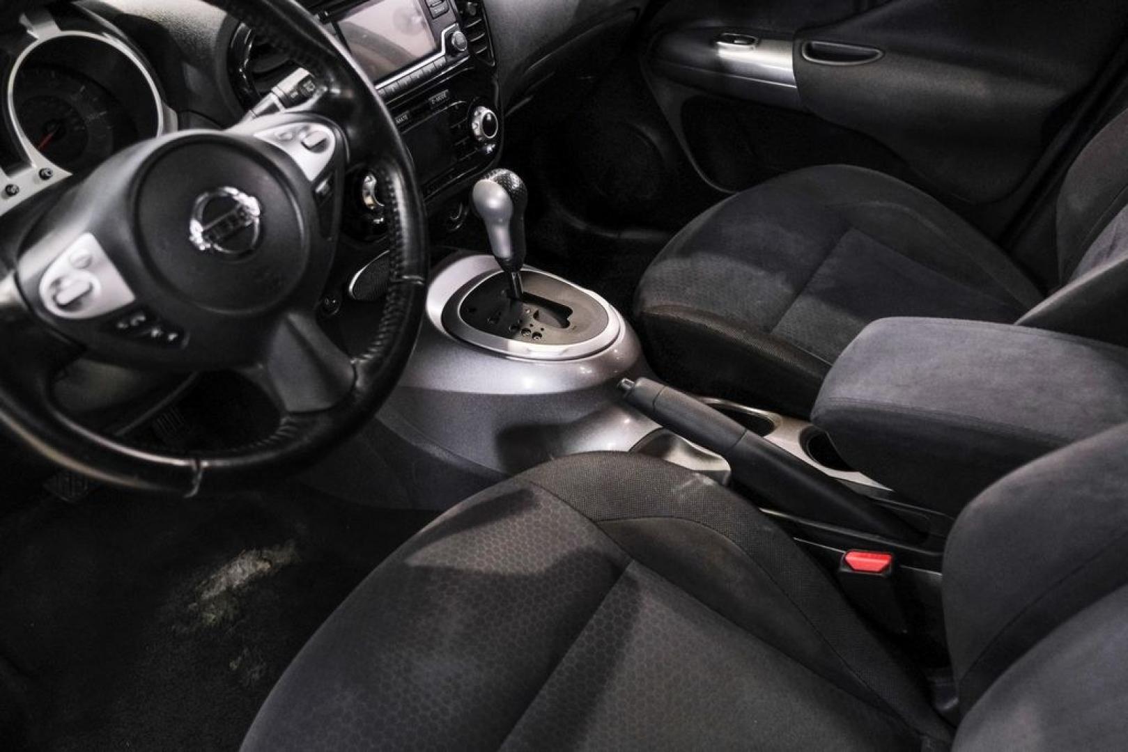 2017 Super Black /Black Nissan Juke SV (JN8AF5MR0HT) with an 1.6L I4 DOHC 16V engine, CVT transmission, located at 15300 Midway Rd., Addison, TX, 75001, (972) 702-0011, 32.958321, -96.838074- Photo#22