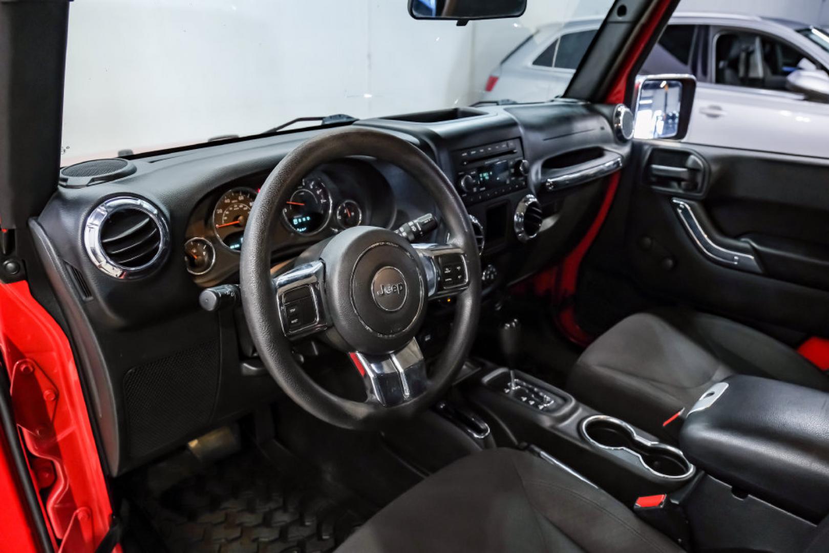 2017 Red Clearcoat /Black Jeep Wrangler Sport (1C4AJWAGXHL) with an 3.6L V6 24V VVT engine, Automatic transmission, located at 15300 Midway Rd., Addison, TX, 75001, (972) 702-0011, 32.958321, -96.838074- Photo#2