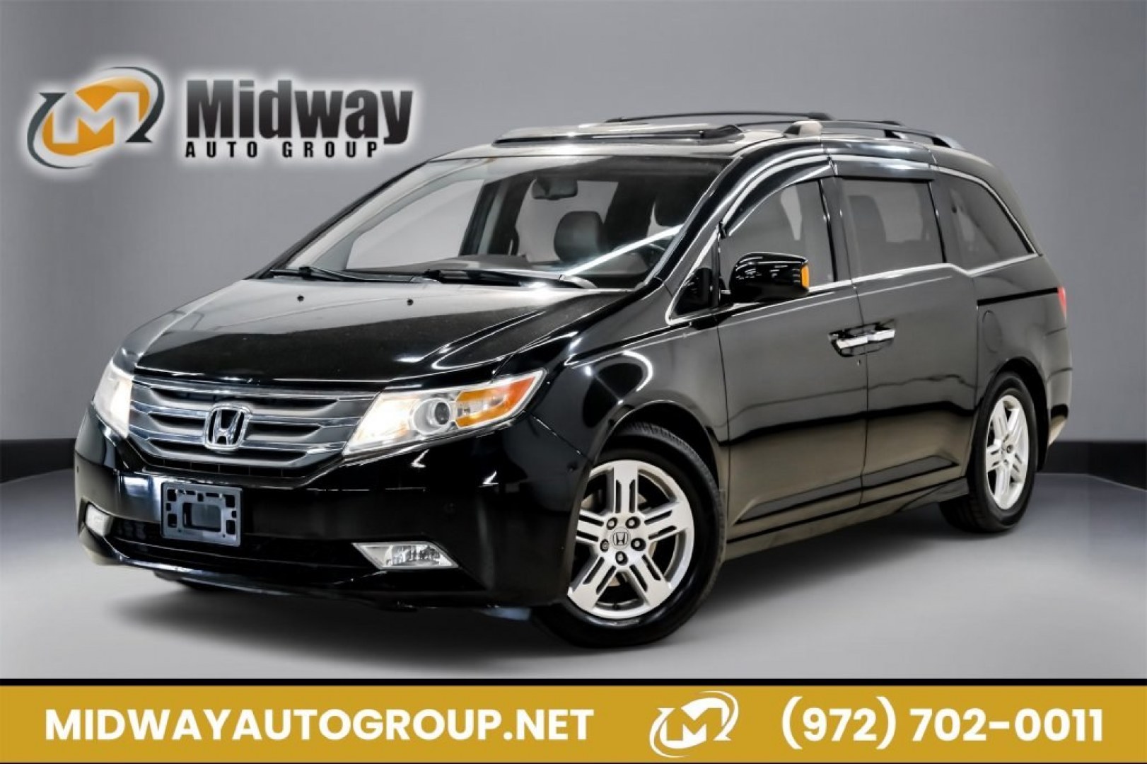 2013 Crystal Black Pearl /Truffle Honda Odyssey Touring Elite (5FNRL5H96DB) with an 3.5L V6 SOHC i-VTEC 24V engine, Automatic transmission, located at 15300 Midway Rd., Addison, TX, 75001, (972) 702-0011, 32.958321, -96.838074- Photo#0