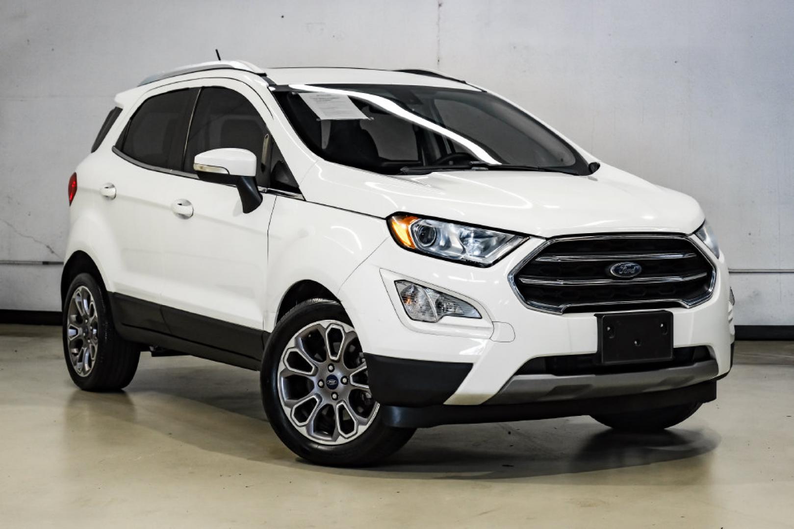 2021 Diamond White /Ebony Black Ford EcoSport Titanium (MAJ3S2KE2MC) with an EcoBoost 1.0L I3 GTDi DOHC Turbocharged VCT engine, Automatic transmission, located at 15300 Midway Rd., Addison, TX, 75001, (972) 702-0011, 32.958321, -96.838074- Photo#8