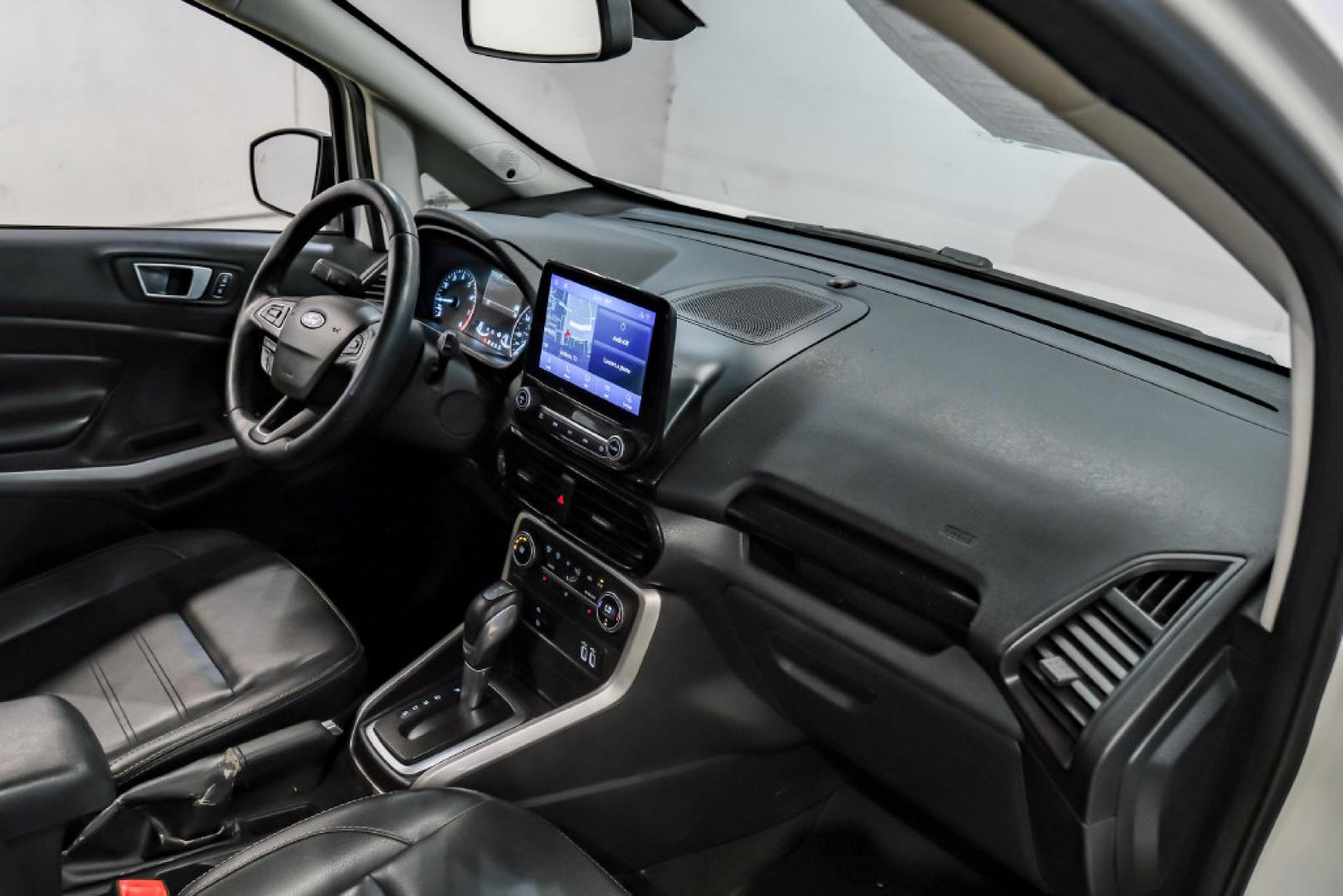 2021 Diamond White /Ebony Black Ford EcoSport Titanium (MAJ3S2KE2MC) with an EcoBoost 1.0L I3 GTDi DOHC Turbocharged VCT engine, Automatic transmission, located at 15300 Midway Rd., Addison, TX, 75001, (972) 702-0011, 32.958321, -96.838074- Photo#18