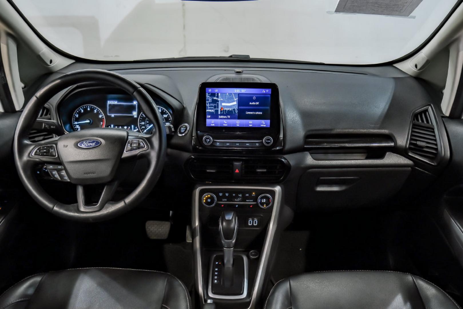 2021 Diamond White /Ebony Black Ford EcoSport Titanium (MAJ3S2KE2MC) with an EcoBoost 1.0L I3 GTDi DOHC Turbocharged VCT engine, Automatic transmission, located at 15300 Midway Rd., Addison, TX, 75001, (972) 702-0011, 32.958321, -96.838074- Photo#19