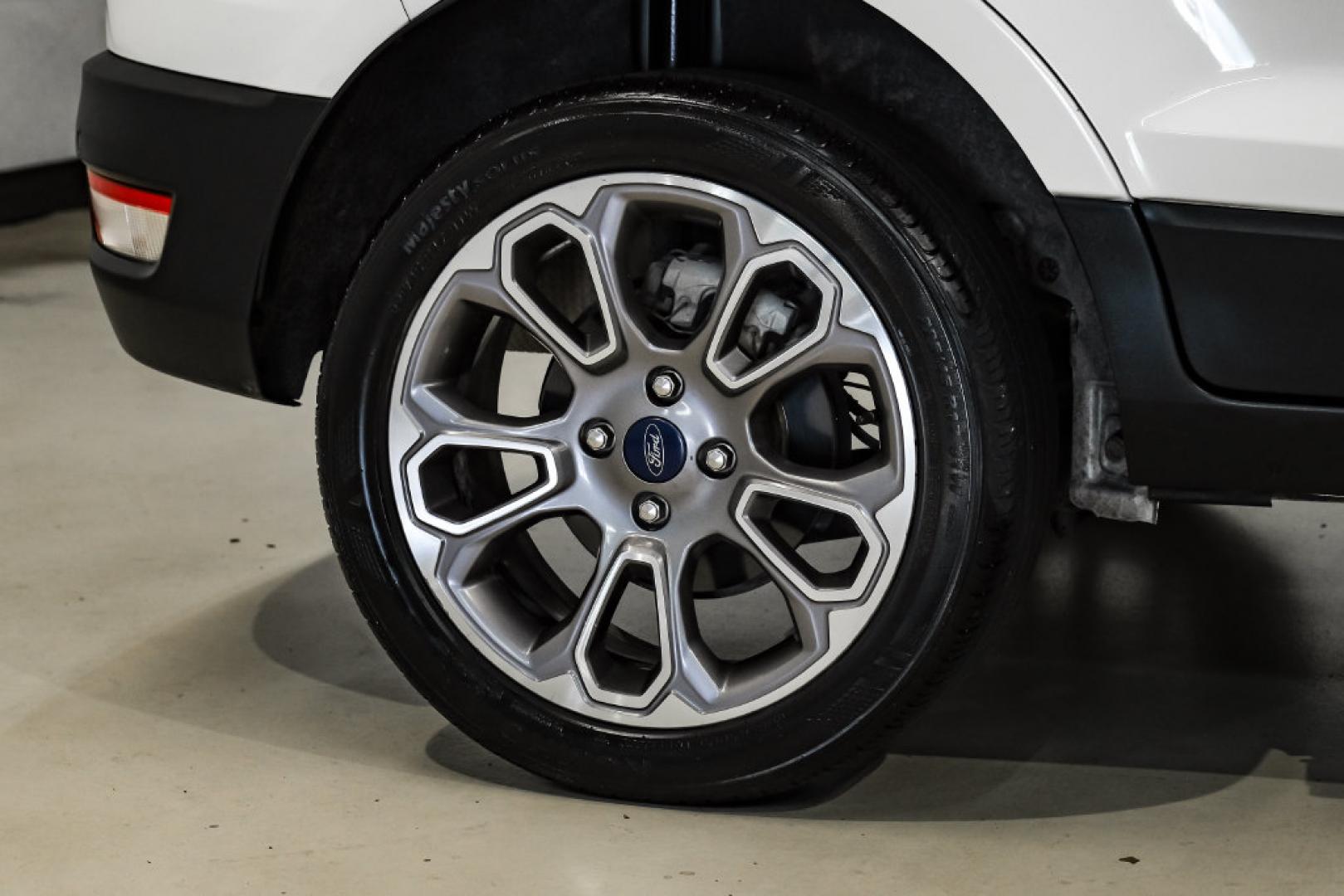 2021 Diamond White /Ebony Black Ford EcoSport Titanium (MAJ3S2KE2MC) with an EcoBoost 1.0L I3 GTDi DOHC Turbocharged VCT engine, Automatic transmission, located at 15300 Midway Rd., Addison, TX, 75001, (972) 702-0011, 32.958321, -96.838074- Photo#49