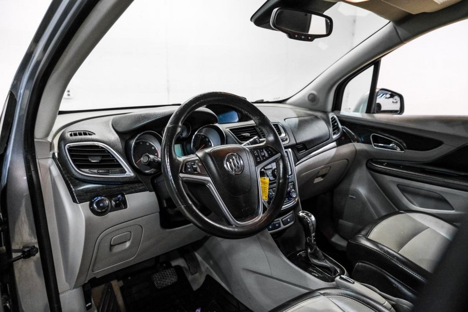 2013 Steel Gray Metallic /Titanium Buick Encore Premium (KL4CJDSB4DB) with an ECOTEC 1.4L I4 SMPI DOHC Turbocharged VVT engine, Automatic transmission, located at 15300 Midway Rd., Addison, TX, 75001, (972) 702-0011, 32.958321, -96.838074- Photo#2
