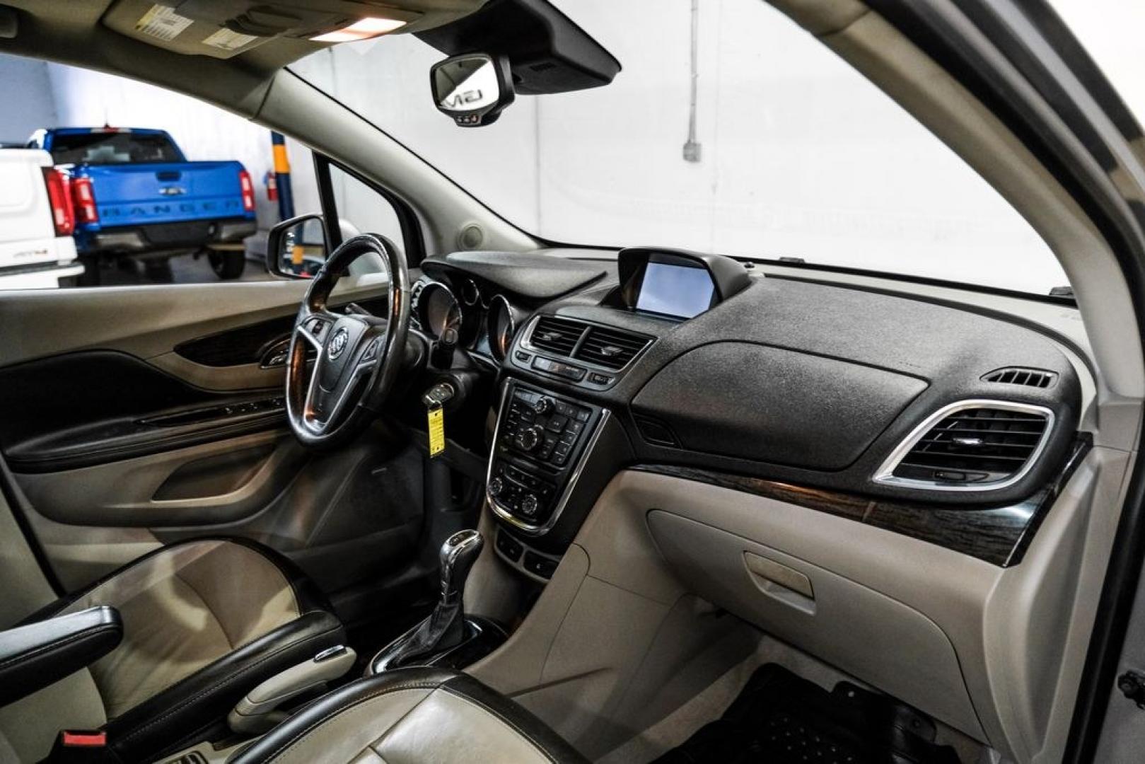 2013 Steel Gray Metallic /Titanium Buick Encore Premium (KL4CJDSB4DB) with an ECOTEC 1.4L I4 SMPI DOHC Turbocharged VVT engine, Automatic transmission, located at 15300 Midway Rd., Addison, TX, 75001, (972) 702-0011, 32.958321, -96.838074- Photo#12