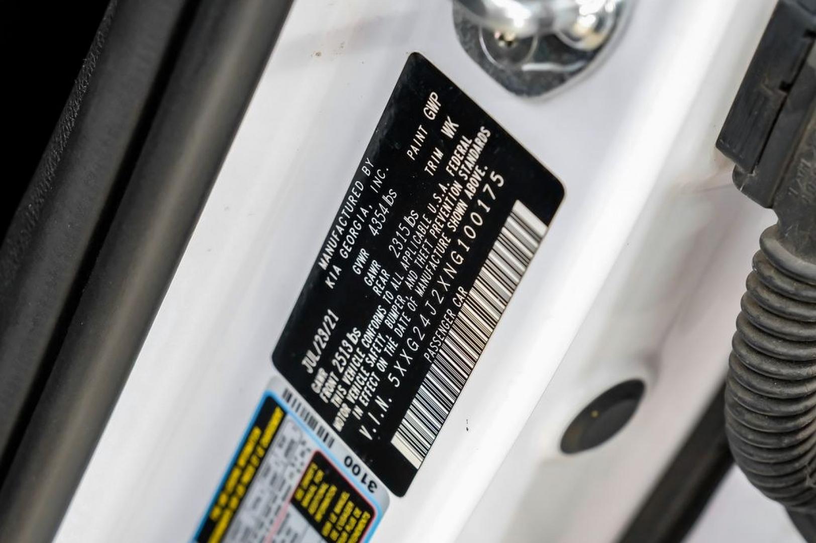 2022 White Pearl /Black Kia K5 LX (5XXG24J2XNG) with an I4 engine, Automatic transmission, located at 15300 Midway Rd., Addison, TX, 75001, (972) 702-0011, 32.958321, -96.838074- Photo#62