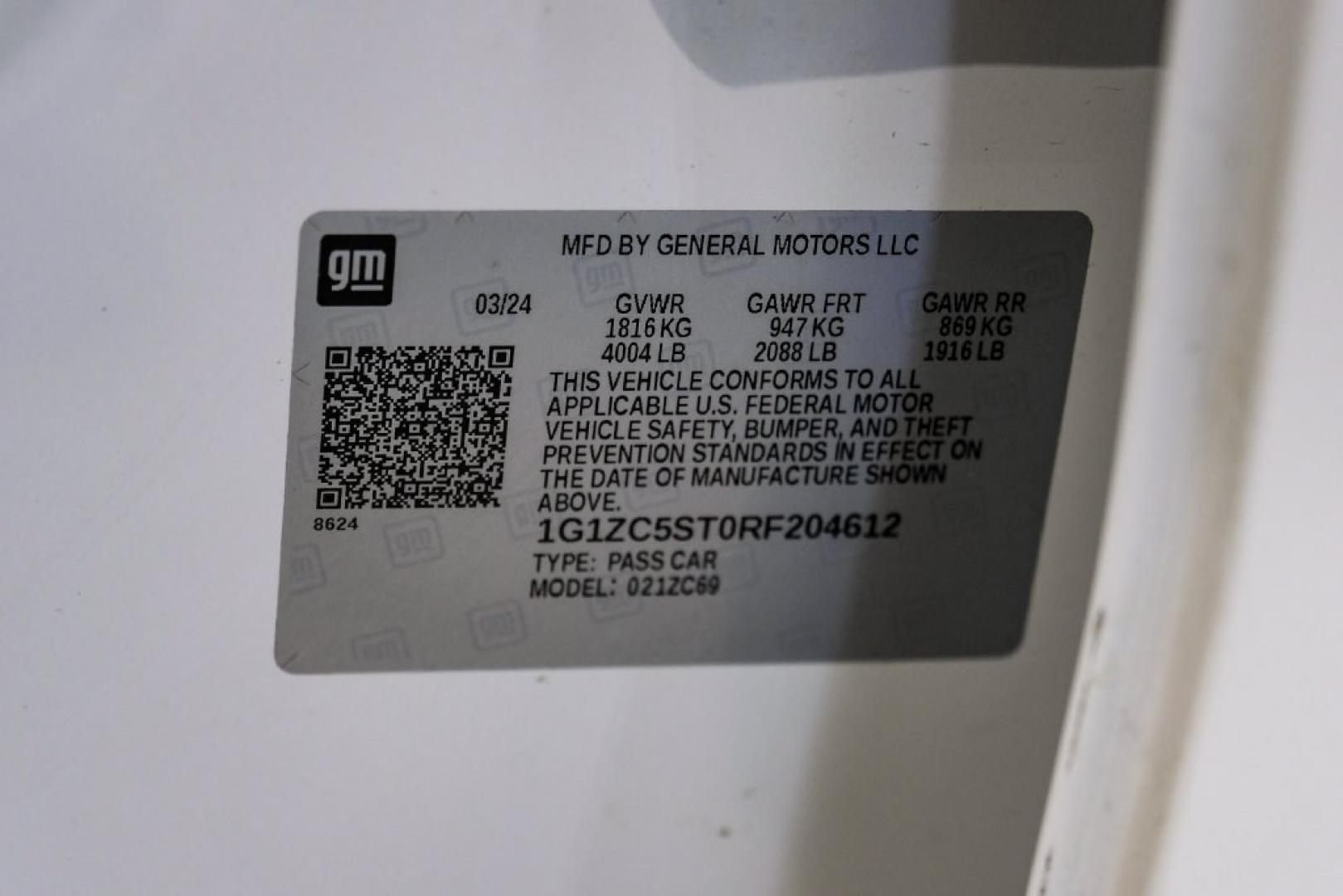 2024 Summit White /Black Chevrolet Malibu LS (1G1ZC5ST0RF) with an 1.5L DOHC engine, CVT transmission, located at 15300 Midway Rd., Addison, TX, 75001, (972) 702-0011, 32.958321, -96.838074- Photo#66