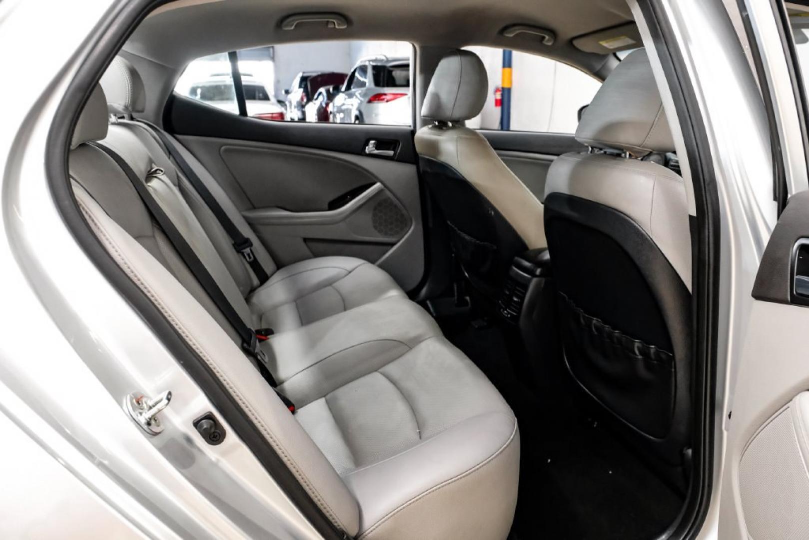 2014 Bright Silver /Gray Kia Optima EX (5XXGN4A77EG) with an 2.4L I4 DGI DOHC engine, Automatic transmission, located at 15300 Midway Rd., Addison, TX, 75001, (972) 702-0011, 32.958321, -96.838074- Photo#32