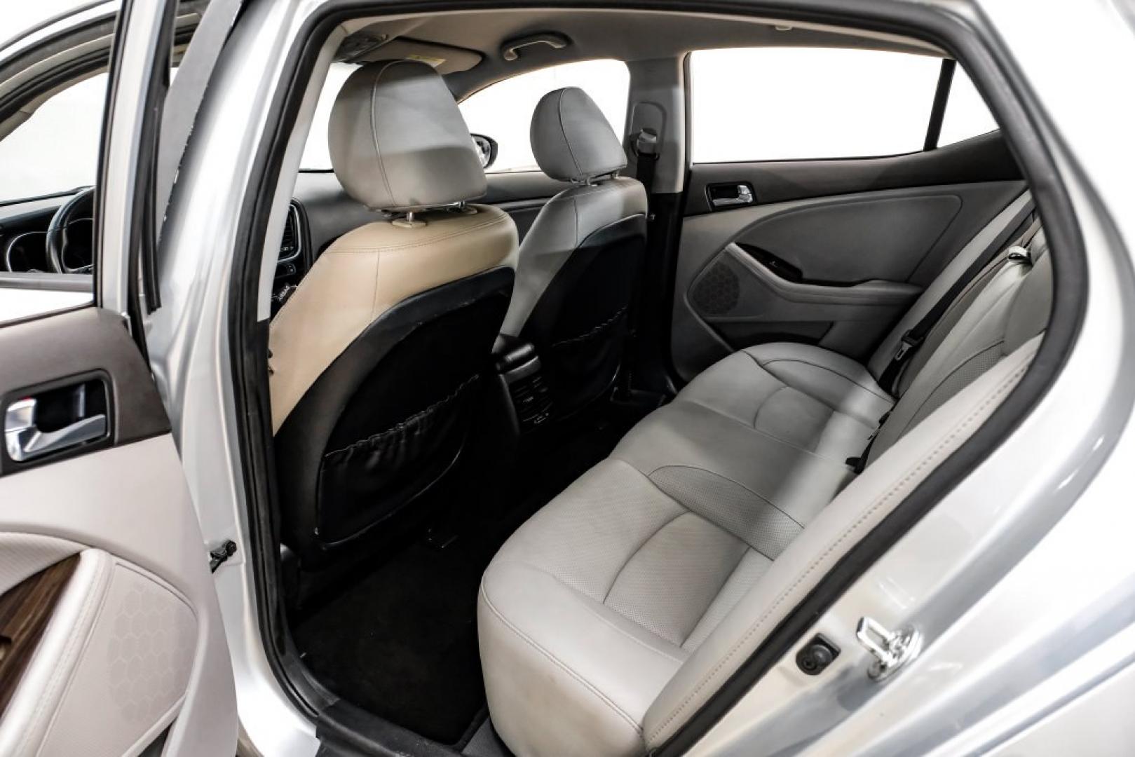 2014 Bright Silver /Gray Kia Optima EX (5XXGN4A77EG) with an 2.4L I4 DGI DOHC engine, Automatic transmission, located at 15300 Midway Rd., Addison, TX, 75001, (972) 702-0011, 32.958321, -96.838074- Photo#33