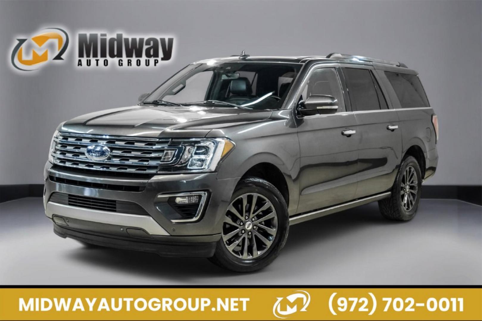 2021 Magnetic /Ebony Ford Expedition Max Limited (1FMJK1KTXME) with an EcoBoost 3.5L V6 GTDi DOHC 24V Twin Turbocharged engine, Automatic transmission, located at 15300 Midway Rd., Addison, TX, 75001, (972) 702-0011, 32.958321, -96.838074- Photo#0