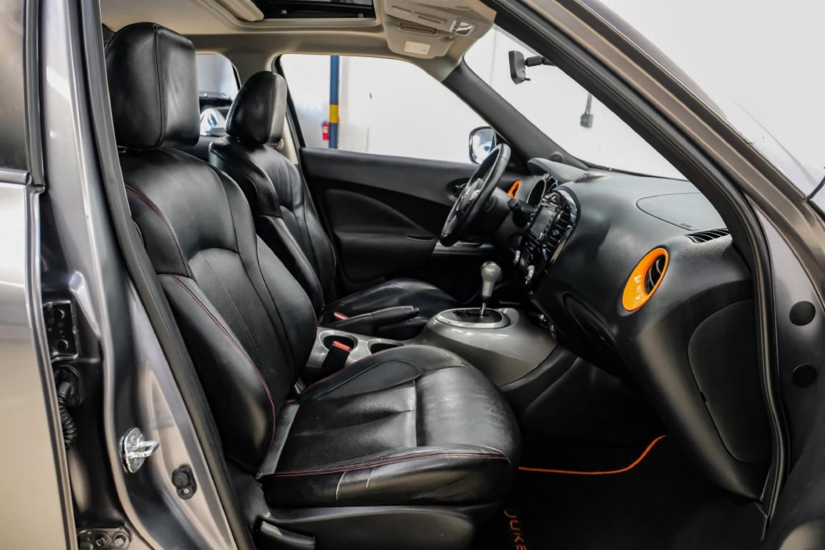 2015 Gun Metallic /Black Nissan Juke SL (JN8AF5MV6FT) with an 1.6L I4 DOHC 16V engine, CVT transmission, located at 15300 Midway Rd., Addison, TX, 75001, (972) 702-0011, 32.958321, -96.838074- Photo#32