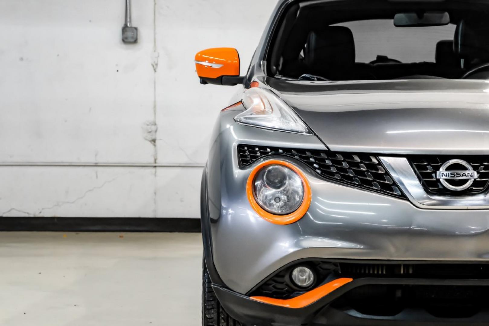 2015 Gun Metallic /Black Nissan Juke SL (JN8AF5MV6FT) with an 1.6L I4 DOHC 16V engine, CVT transmission, located at 15300 Midway Rd., Addison, TX, 75001, (972) 702-0011, 32.958321, -96.838074- Photo#45