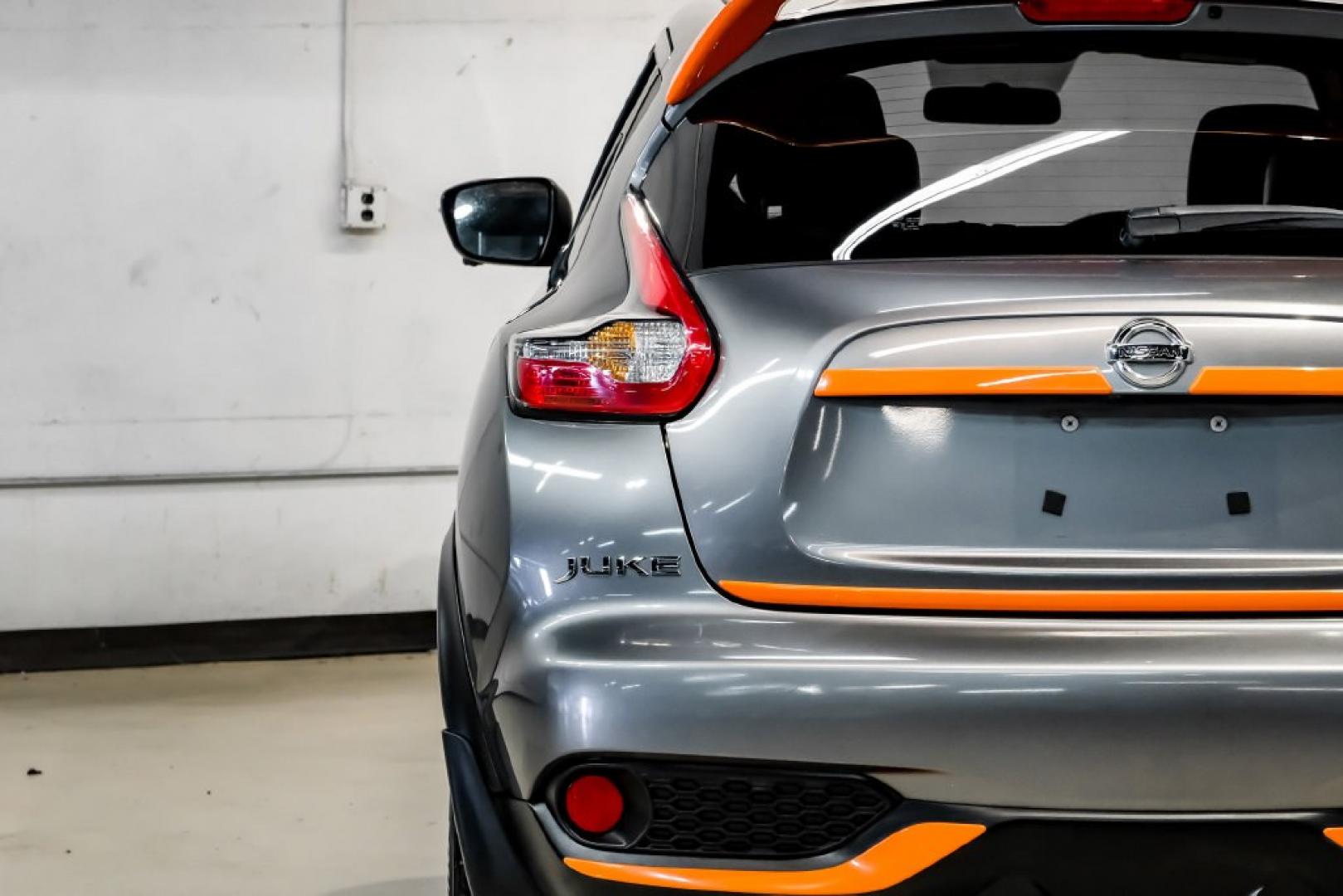 2015 Gun Metallic /Black Nissan Juke SL (JN8AF5MV6FT) with an 1.6L I4 DOHC 16V engine, CVT transmission, located at 15300 Midway Rd., Addison, TX, 75001, (972) 702-0011, 32.958321, -96.838074- Photo#46