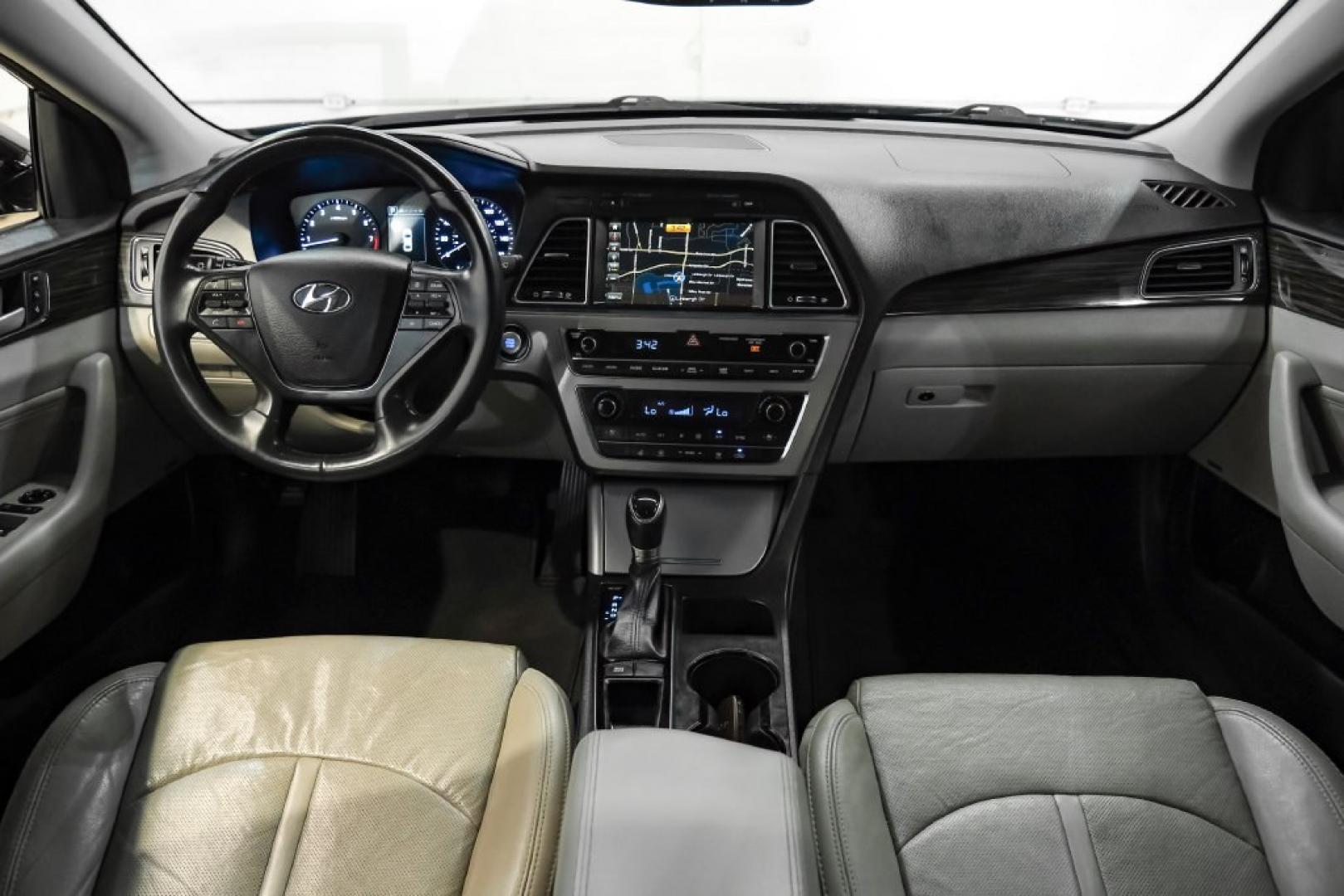2015 Phantom Black /Gray Hyundai Sonata Limited (5NPE34AF4FH) with an 2.4L I4 DGI DOHC 16V ULEV II 185hp engine, Automatic transmission, located at 15300 Midway Rd., Addison, TX, 75001, (972) 702-0011, 32.958321, -96.838074- Photo#15