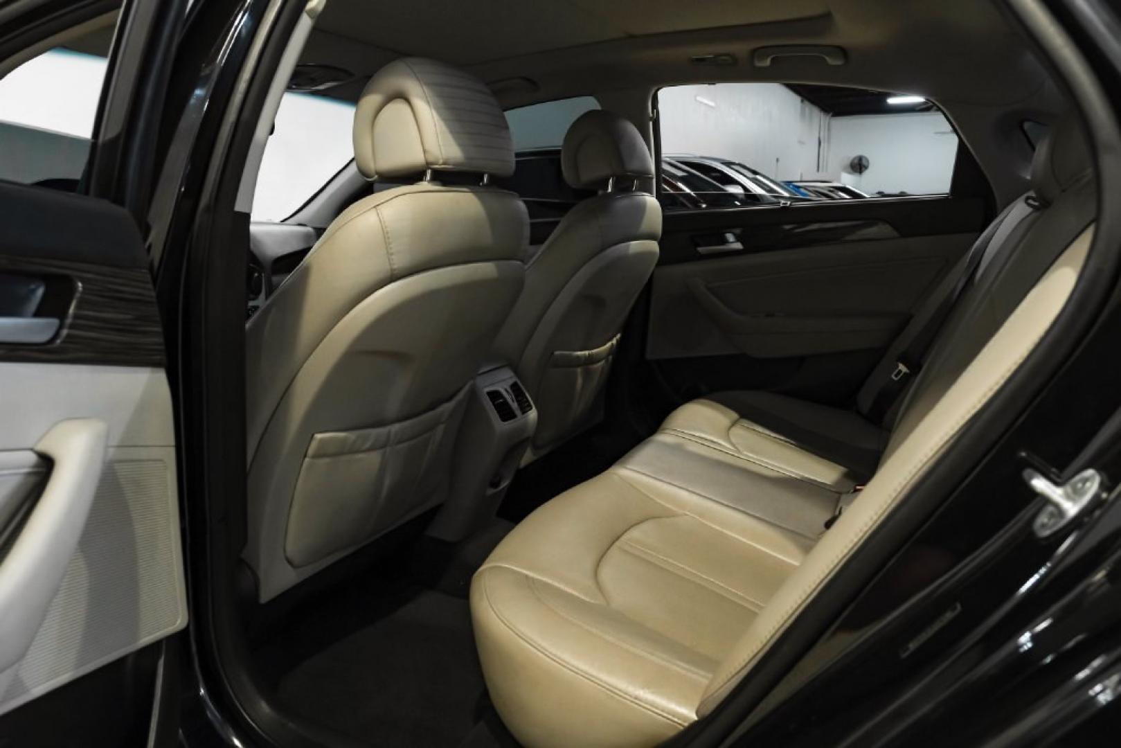 2015 Phantom Black /Gray Hyundai Sonata Limited (5NPE34AF4FH) with an 2.4L I4 DGI DOHC 16V ULEV II 185hp engine, Automatic transmission, located at 15300 Midway Rd., Addison, TX, 75001, (972) 702-0011, 32.958321, -96.838074- Photo#32