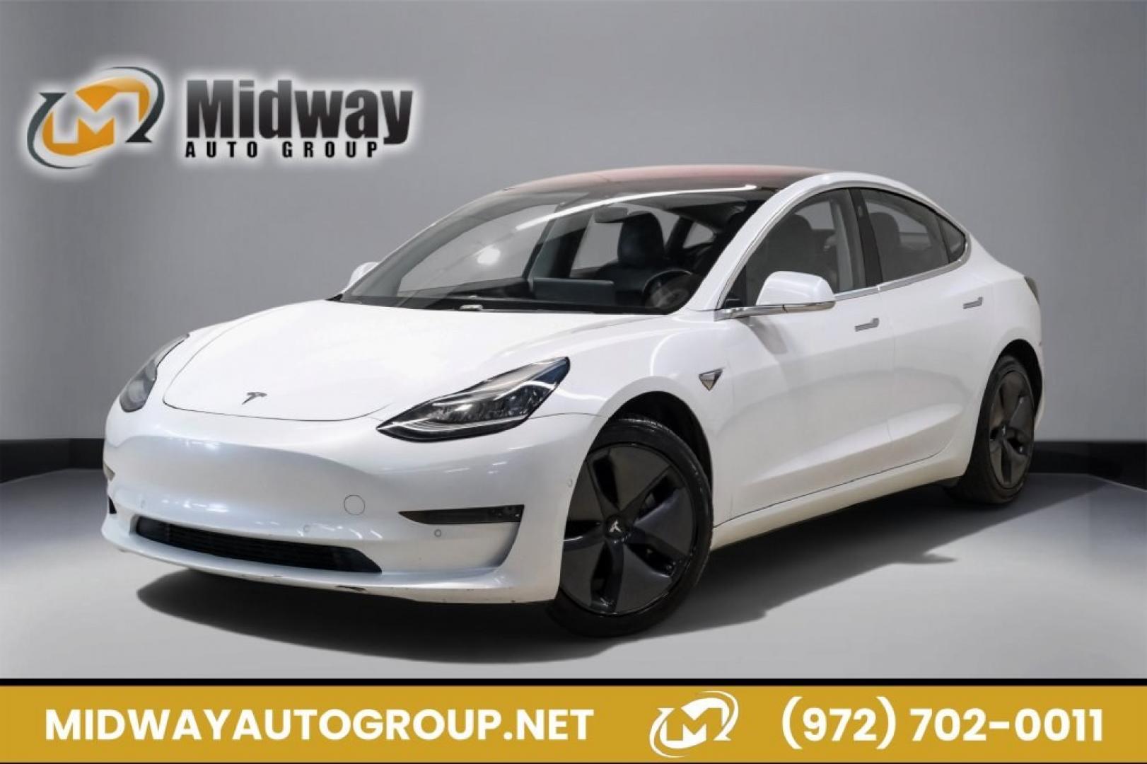 2018 Pearl White Multi-Coat /Black Tesla Model 3 Long Range (5YJ3E1EAXJF) with an Electric Motor engine, Automatic transmission, located at 15300 Midway Rd., Addison, TX, 75001, (972) 702-0011, 32.958321, -96.838074- Photo#0