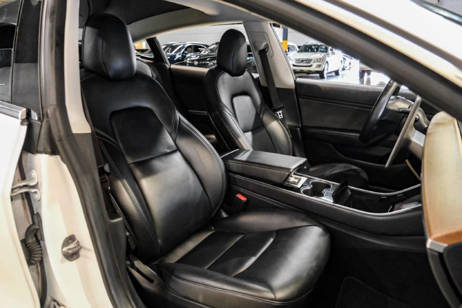 2018 Pearl White Multi-Coat /Black Tesla Model 3 Long Range (5YJ3E1EAXJF) with an Electric Motor engine, Automatic transmission, located at 15300 Midway Rd., Addison, TX, 75001, (972) 702-0011, 32.958321, -96.838074- Photo#26