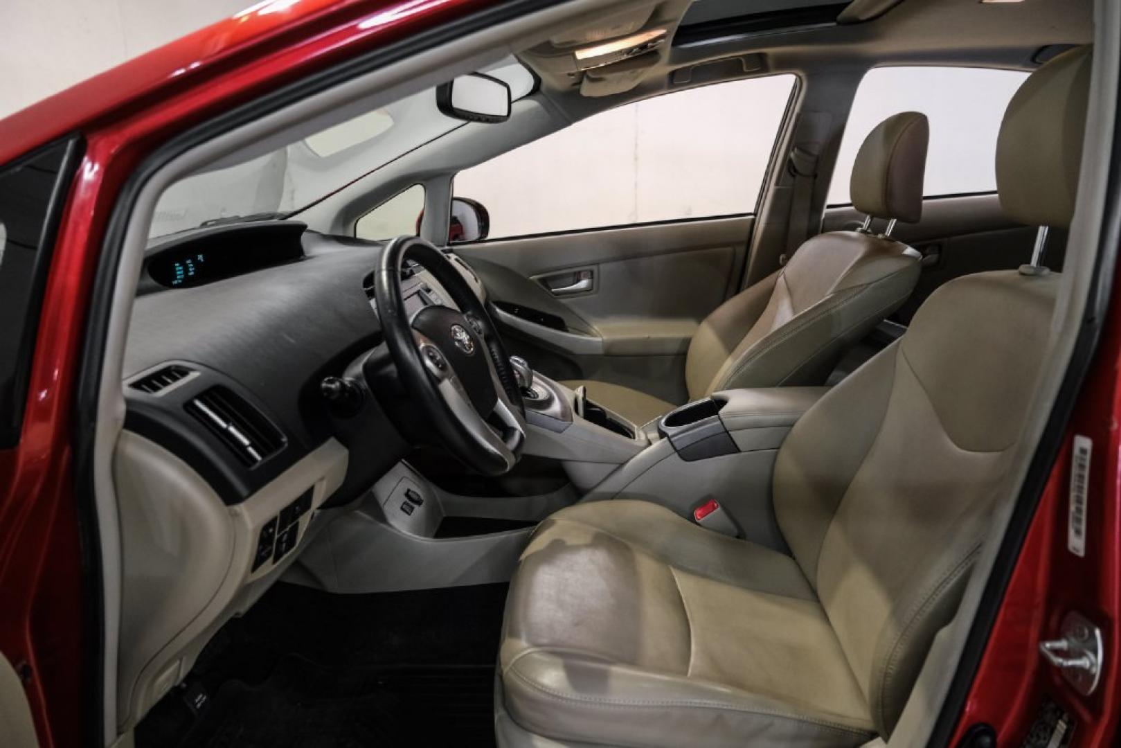 2012 Barcelona Red Metallic /Bisque Toyota Prius Four (JTDKN3DU9C1) with an 1.8L 4-Cylinder DOHC 16V VVT-i engine, CVT transmission, located at 15300 Midway Rd., Addison, TX, 75001, (972) 702-0011, 32.958321, -96.838074- Photo#3