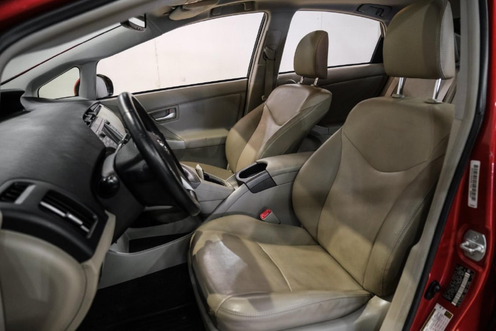 2012 Barcelona Red Metallic /Bisque Toyota Prius Four (JTDKN3DU9C1) with an 1.8L 4-Cylinder DOHC 16V VVT-i engine, CVT transmission, located at 15300 Midway Rd., Addison, TX, 75001, (972) 702-0011, 32.958321, -96.838074- Photo#28