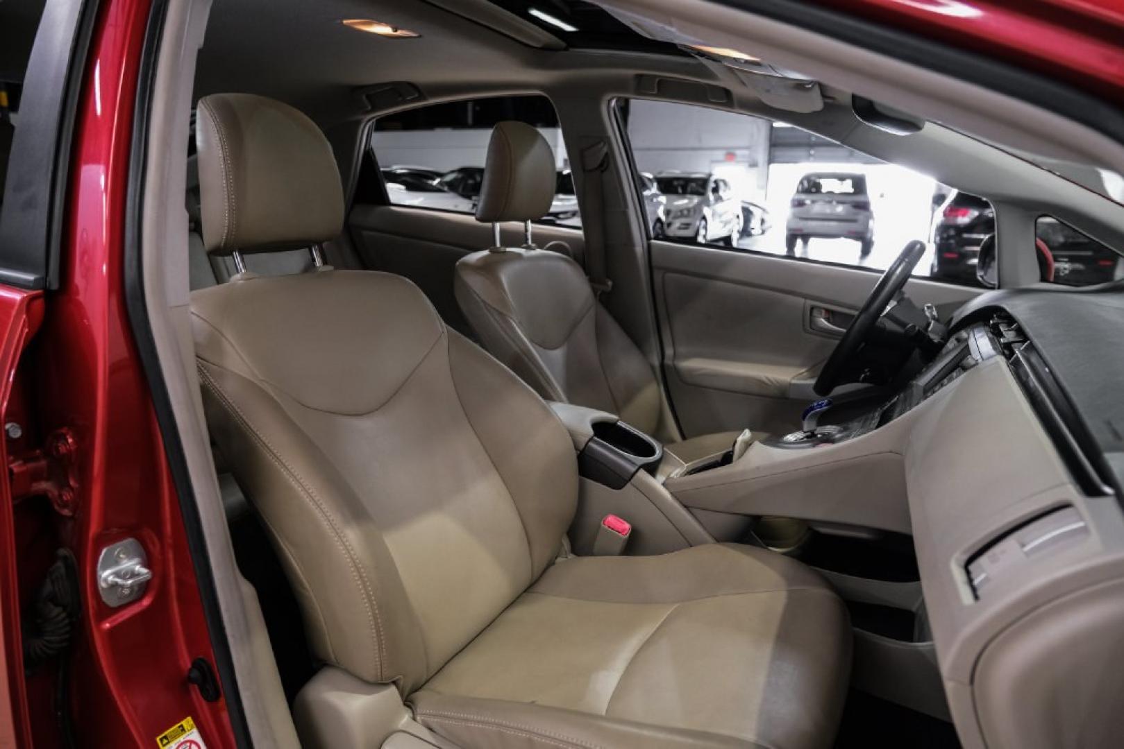 2012 Barcelona Red Metallic /Bisque Toyota Prius Four (JTDKN3DU9C1) with an 1.8L 4-Cylinder DOHC 16V VVT-i engine, CVT transmission, located at 15300 Midway Rd., Addison, TX, 75001, (972) 702-0011, 32.958321, -96.838074- Photo#30