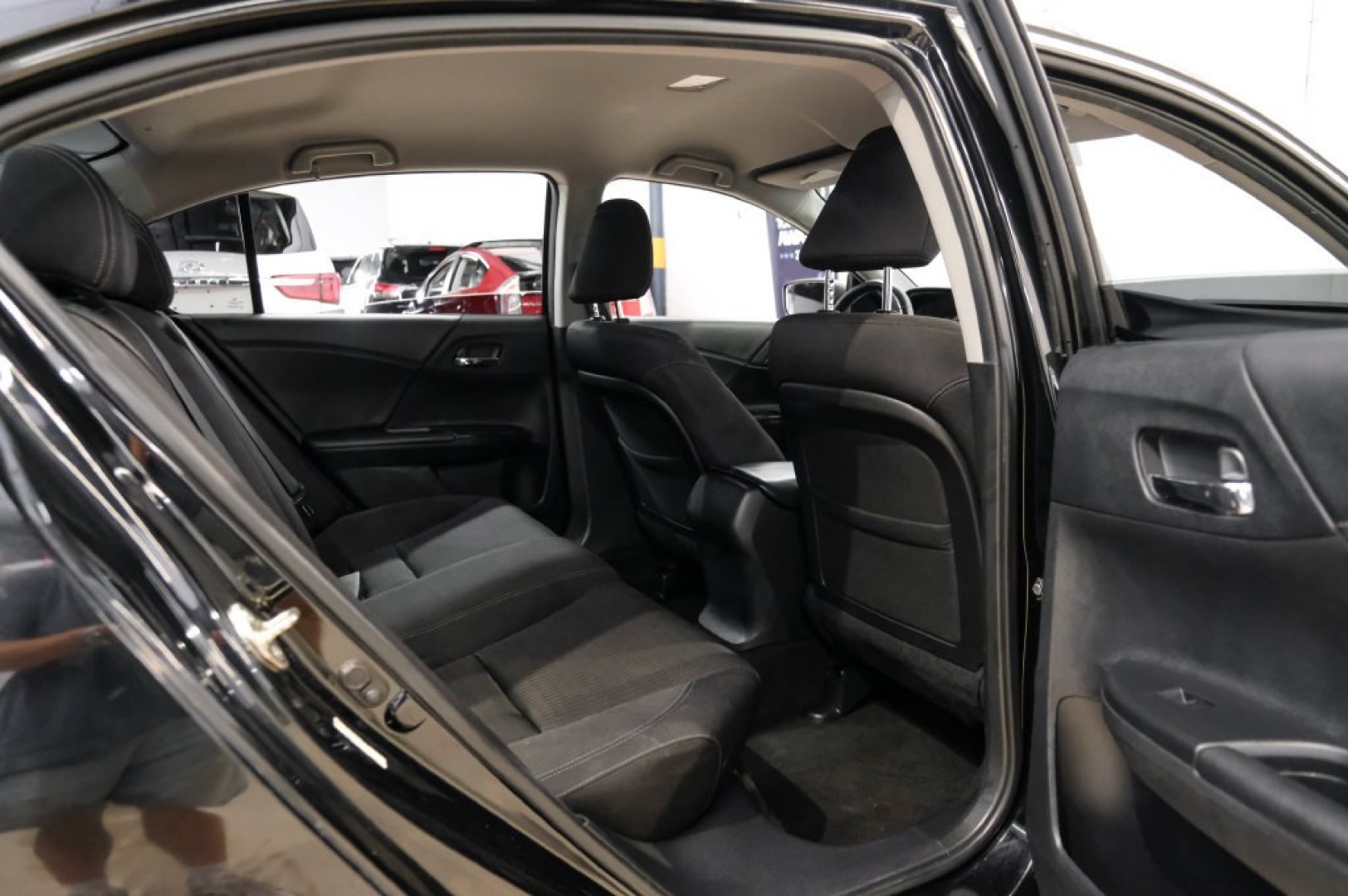 2014 Crystal Black Pearl /Black Honda Accord Sport (1HGCR2F52EA) with an 2.4L I4 DOHC i-VTEC 16V engine, CVT transmission, located at 15300 Midway Rd., Addison, TX, 75001, (972) 702-0011, 32.958321, -96.838074- Photo#39