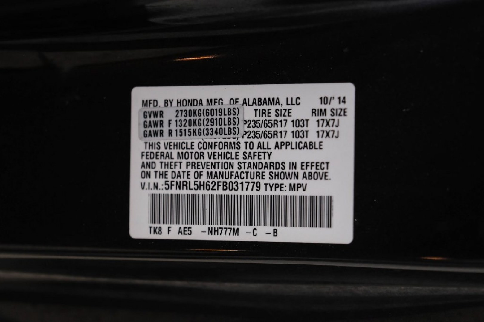 2015 Modern Steel Metallic /Beige Honda Odyssey EX-L (5FNRL5H62FB) with an 3.5L V6 SOHC i-VTEC 24V engine, Automatic transmission, located at 15300 Midway Rd., Addison, TX, 75001, (972) 702-0011, 32.958321, -96.838074- Photo#66