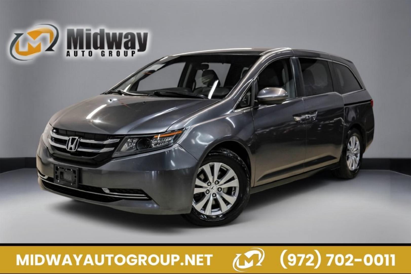 2016 Modern Steel Metallic /Beige Honda Odyssey SE (5FNRL5H35GB) with an 3.5L V6 SOHC i-VTEC 24V engine, Automatic transmission, located at 15300 Midway Rd., Addison, TX, 75001, (972) 702-0011, 32.958321, -96.838074- Photo#0
