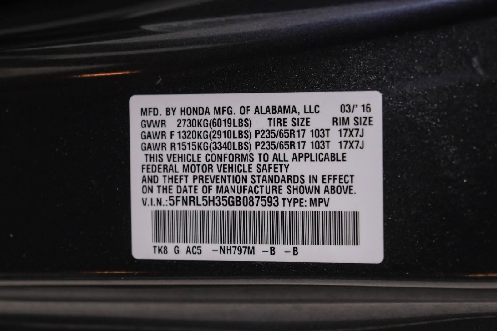 2016 Modern Steel Metallic /Beige Honda Odyssey SE (5FNRL5H35GB) with an 3.5L V6 SOHC i-VTEC 24V engine, Automatic transmission, located at 15300 Midway Rd., Addison, TX, 75001, (972) 702-0011, 32.958321, -96.838074- Photo#67