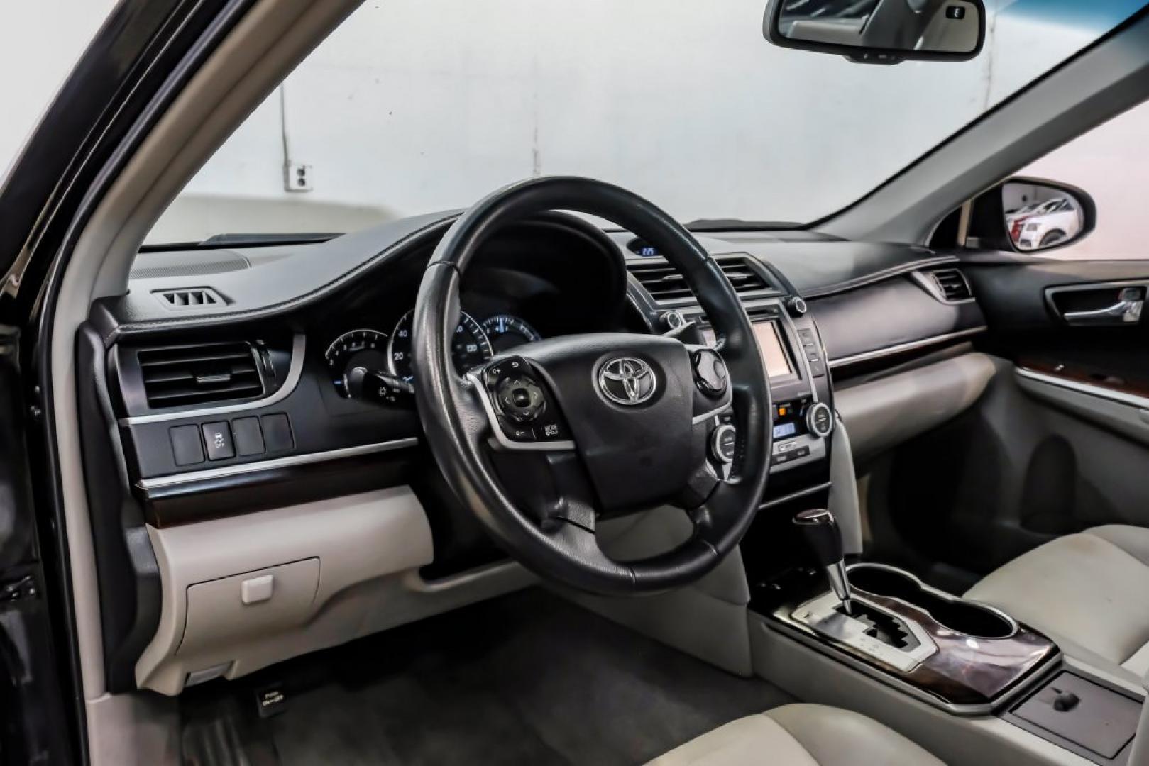 2014 Attitude Black Metallic /Ash Toyota Camry XLE (4T4BF1FK1ER) with an 2.5L I4 SMPI DOHC engine, Automatic transmission, located at 15300 Midway Rd., Addison, TX, 75001, (972) 702-0011, 32.958321, -96.838074- Photo#2
