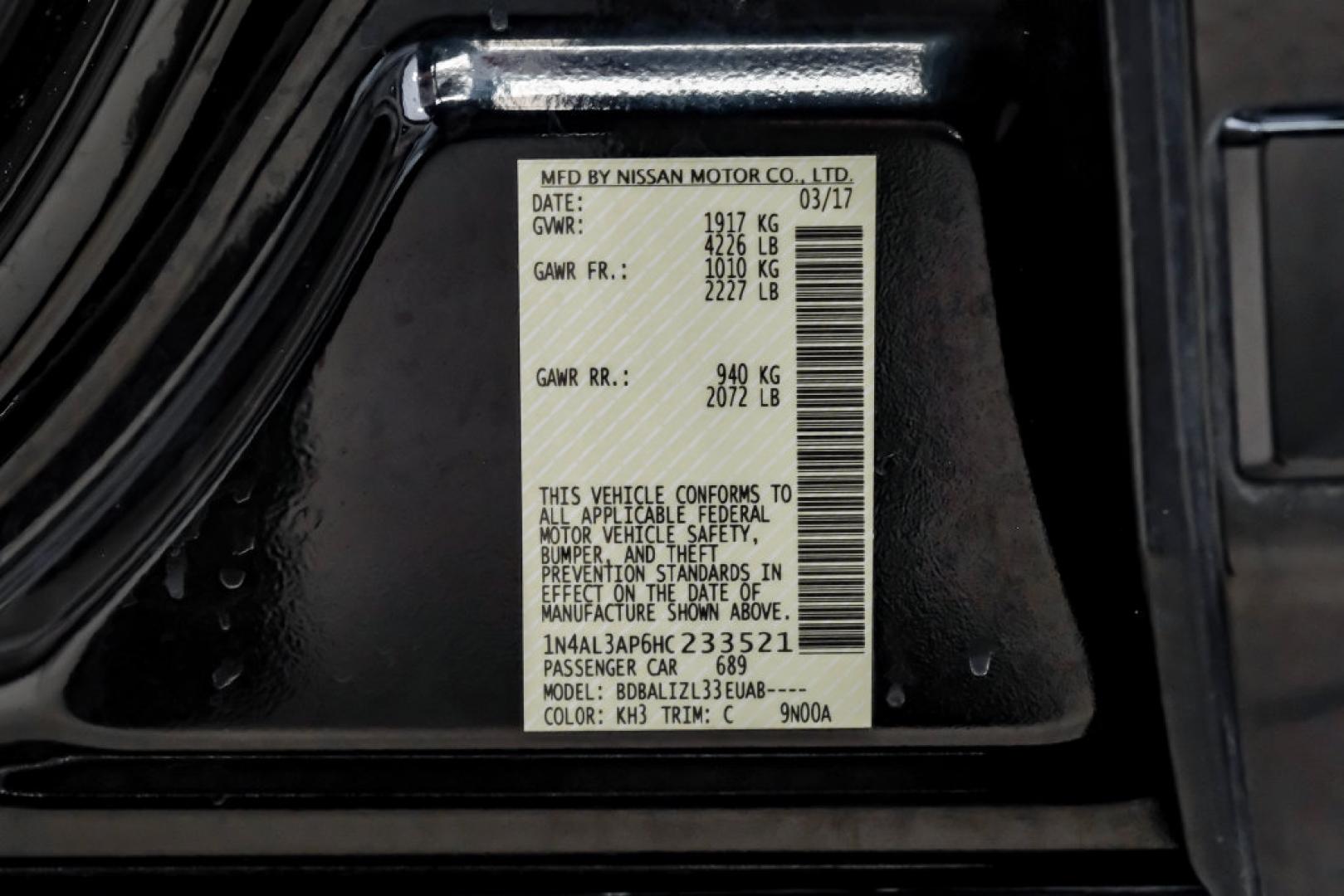 2017 Super Black /Beige Nissan Altima 2.5 SV (1N4AL3AP6HC) with an 2.5L 4-Cylinder DOHC 16V engine, CVT transmission, located at 15300 Midway Rd., Addison, TX, 75001, (972) 702-0011, 32.958321, -96.838074- Photo#64