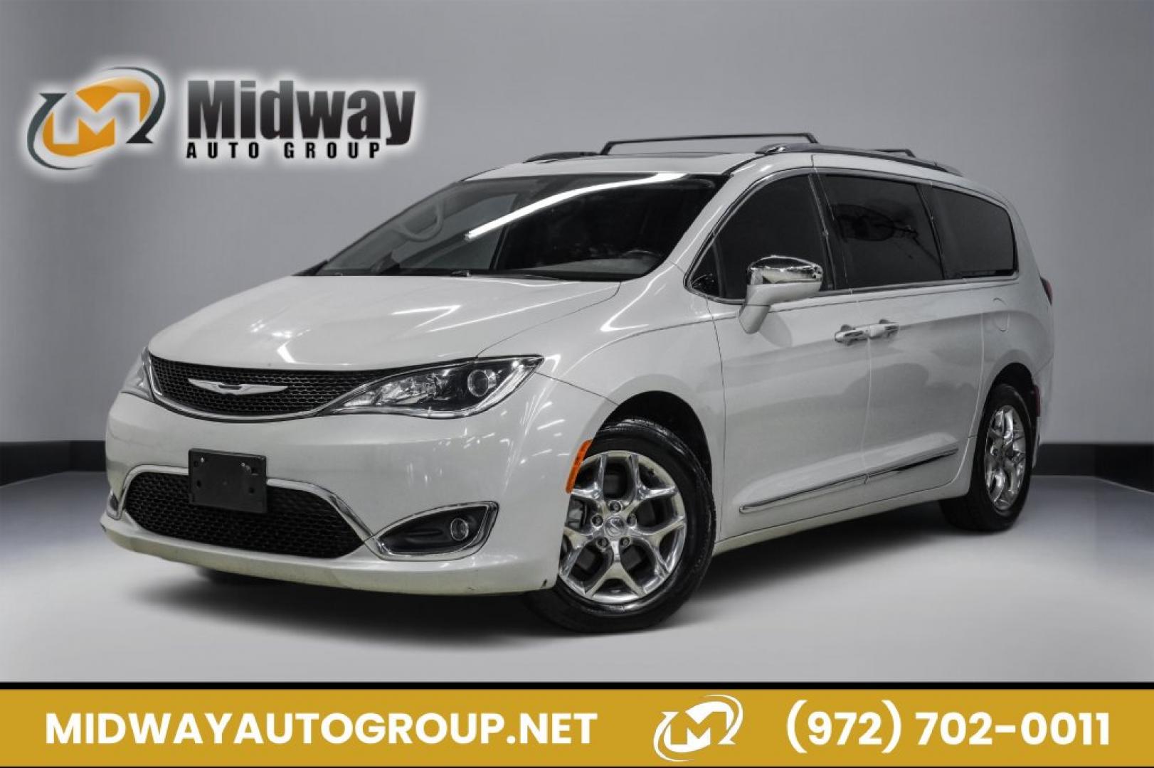 2017 White /Black/Deep Mocha Chrysler Pacifica Limited (2C4RC1GG5HR) with an 3.6L V6 24V VVT engine, Automatic transmission, located at 15300 Midway Rd., Addison, TX, 75001, (972) 702-0011, 32.958321, -96.838074- Photo#0