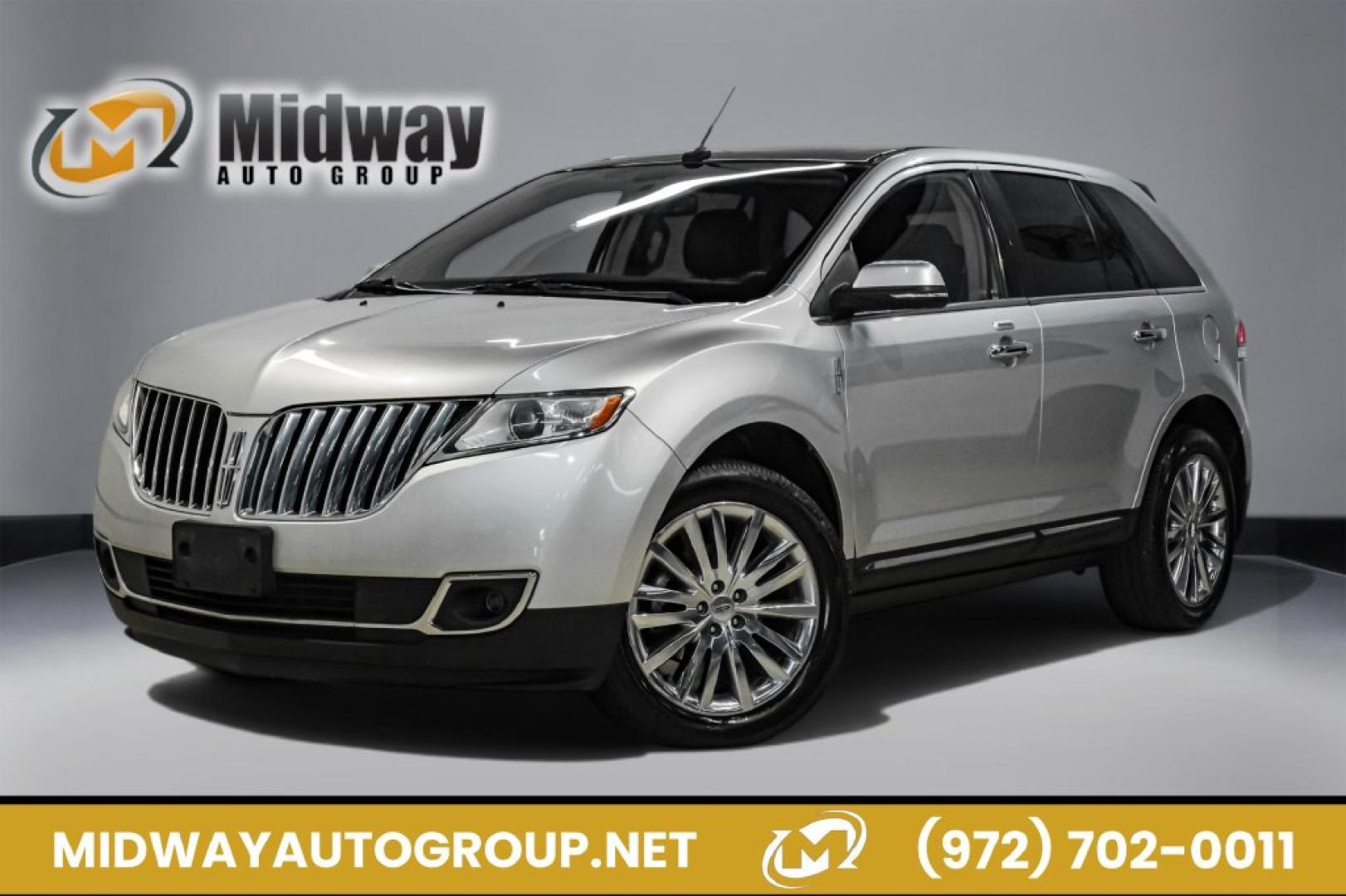 2014 Ingot Silver /Charcoal W/Black Piping Lincoln MKX Base (2LMDJ6JK4EB) with an 3.7L V6 Ti-VCT 24V engine, Automatic transmission, located at 15300 Midway Rd., Addison, TX, 75001, (972) 702-0011, 32.958321, -96.838074- Photo#0