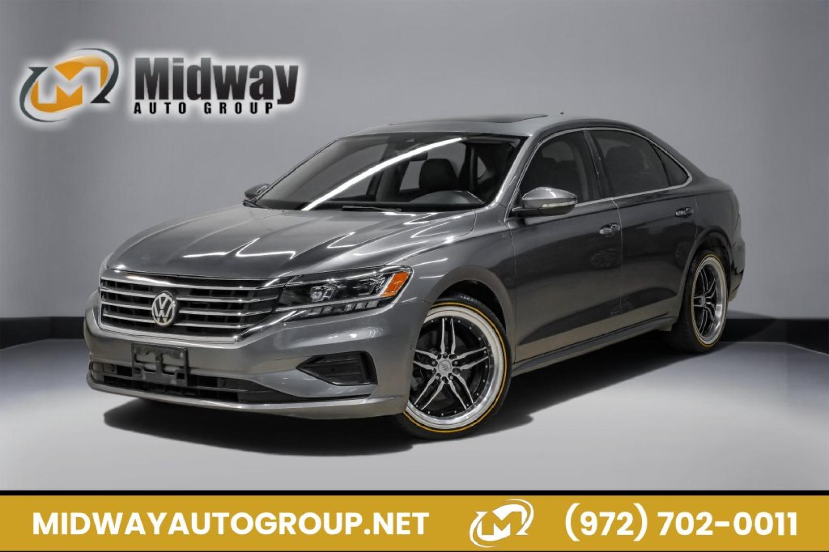 2020 Reflex Silver Metallic /Titan Black Volkswagen Passat 2.0T SEL (1VWCA7A31LC) with an 2.0L I4 TSI Turbocharged engine, Automatic transmission, located at 15300 Midway Rd., Addison, TX, 75001, (972) 702-0011, 32.958321, -96.838074- Photo#0
