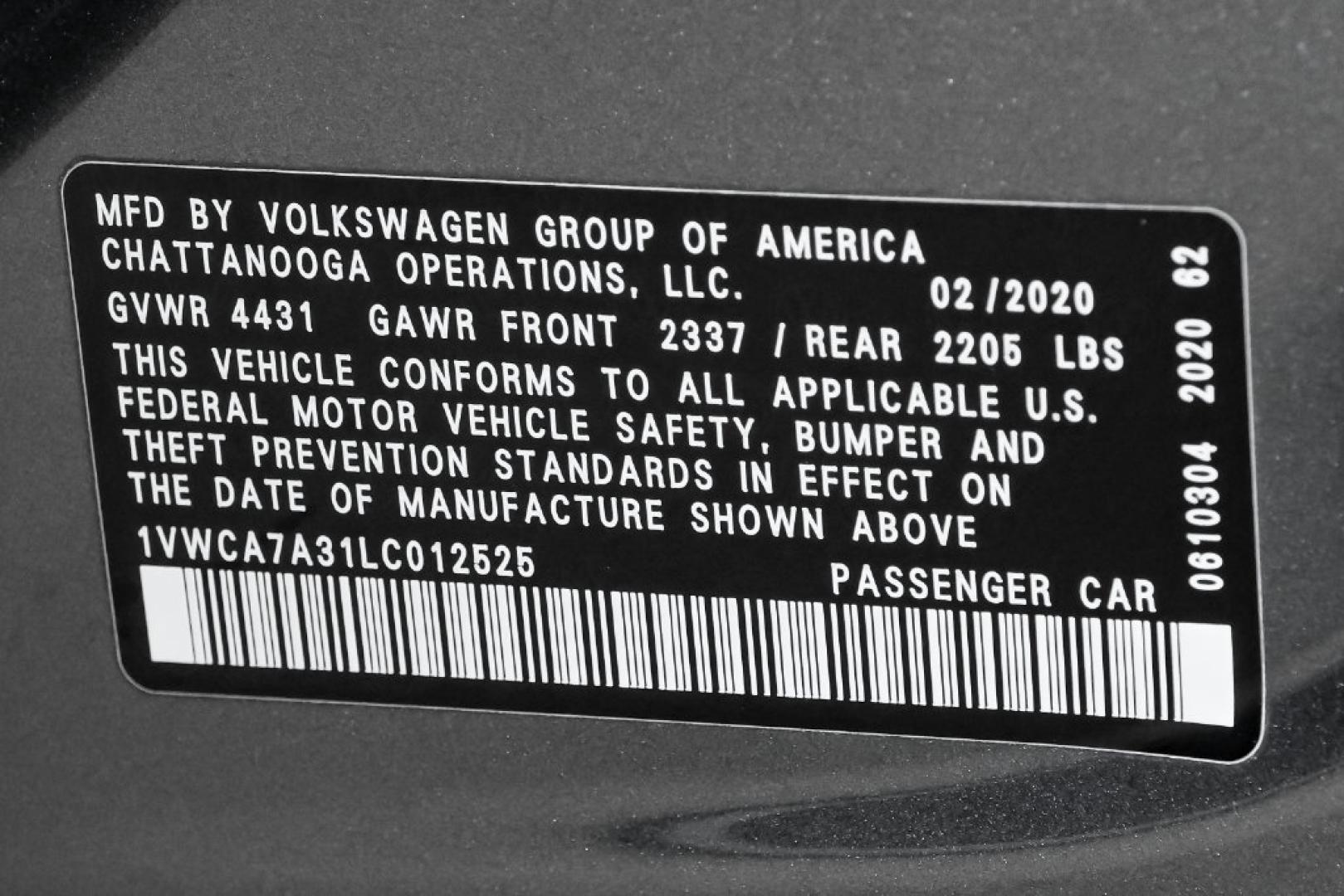 2020 Reflex Silver Metallic /Titan Black Volkswagen Passat 2.0T SEL (1VWCA7A31LC) with an 2.0L I4 TSI Turbocharged engine, Automatic transmission, located at 15300 Midway Rd., Addison, TX, 75001, (972) 702-0011, 32.958321, -96.838074- Photo#70