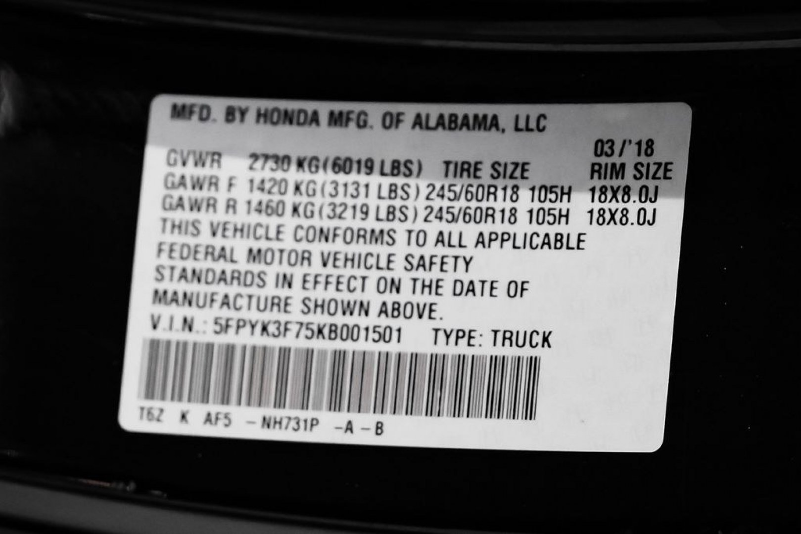 2019 Crystal Black Pearl /Black Honda Ridgeline RTL-E (5FPYK3F75KB) with an 3.5L V6 SOHC i-VTEC 24V engine, Automatic transmission, located at 15300 Midway Rd., Addison, TX, 75001, (972) 702-0011, 32.958321, -96.838074 - Photo#65