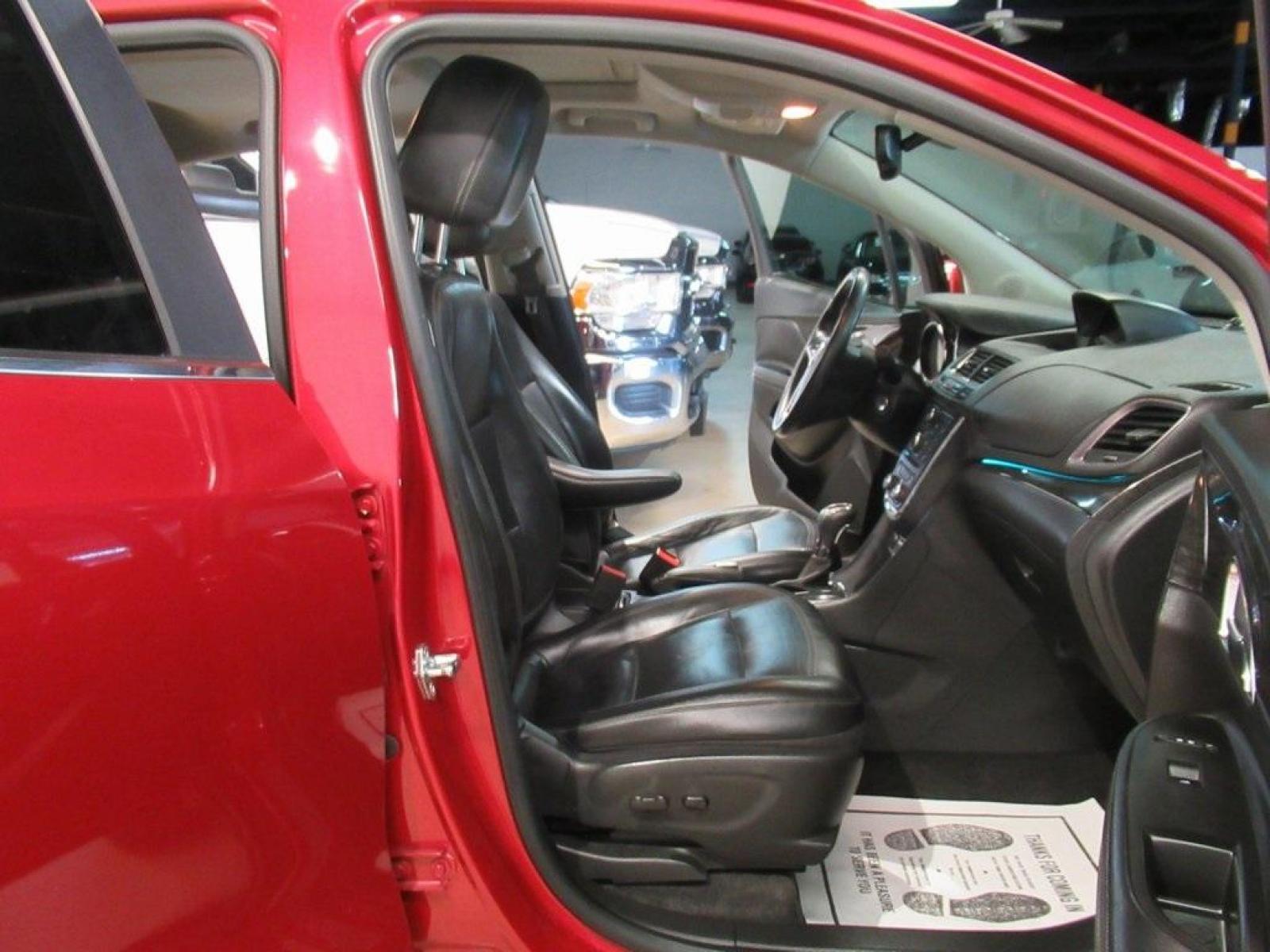 2014 Ruby Red Metallic /Ebony Buick Encore Leather (KL4CJCSBXEB) with an ECOTEC 1.4L I4 SMPI DOHC Turbocharged VVT engine, Automatic transmission, located at 15300 Midway Rd., Addison, 75001, (972) 702-0011, 32.958321, -96.838074 - HOME OF THE NO HAGGLE PRICE - WHOLESALE PRICES TO THE PUBLIC!! Bluetooth, Hands Free Connectivity, Navigation, Backup Camera, Leather Seats, Sunroof / Moonroof, Encore Leather, 4D Sport Utility, ECOTEC 1.4L I4 SMPI DOHC Turbocharged VVT, 6-Speed Automatic, FWD, Ruby Red Metallic, Ebony Leather.<br>< - Photo #14