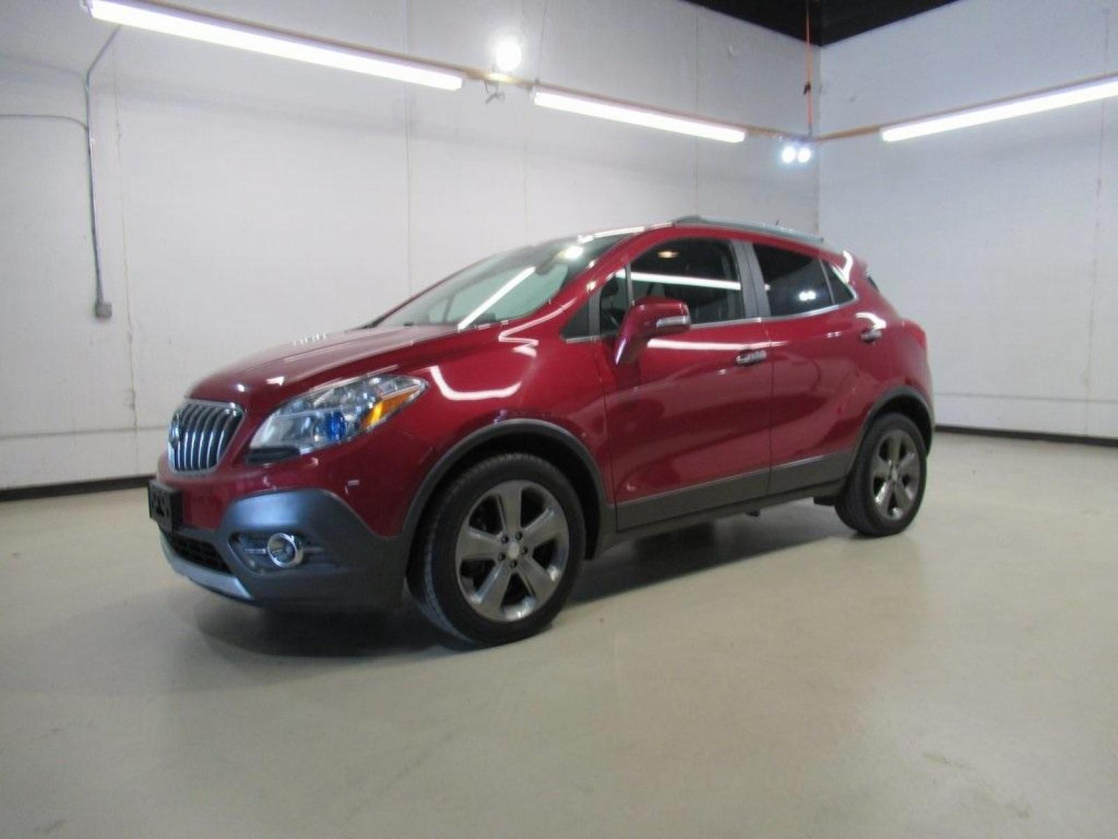 2014 Ruby Red Metallic /Ebony Buick Encore Leather (KL4CJCSBXEB) with an ECOTEC 1.4L I4 SMPI DOHC Turbocharged VVT engine, Automatic transmission, located at 15300 Midway Rd., Addison, 75001, (972) 702-0011, 32.958321, -96.838074 - HOME OF THE NO HAGGLE PRICE - WHOLESALE PRICES TO THE PUBLIC!! Bluetooth, Hands Free Connectivity, Navigation, Backup Camera, Leather Seats, Sunroof / Moonroof, Encore Leather, 4D Sport Utility, ECOTEC 1.4L I4 SMPI DOHC Turbocharged VVT, 6-Speed Automatic, FWD, Ruby Red Metallic, Ebony Leather.<br>< - Photo #4