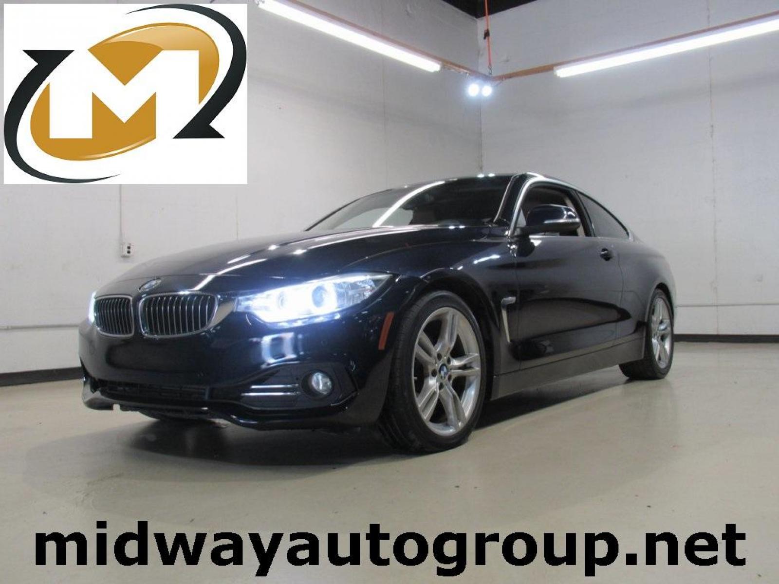 2014 Imperial Blue Metallic /Saddle Brown/Excl. Stitch BMW 4 Series 428i (WBA3N7C50EF) with an 2.0L 4-Cylinder DOHC 16V Turbocharged engine, Automatic transmission, located at 15300 Midway Rd., Addison, 75001, (972) 702-0011, 32.958321, -96.838074 - HOME OF THE NO HAGGLE PRICE - WHOLESALE PRICES TO THE PUBLIC!! 428i, 2D Coupe, 2.0L 4-Cylinder DOHC 16V Turbocharged, 8-Speed Automatic, RWD, Imperial Blue Metallic, Saddle Brown/Excl. Stitch Leather.<br><br>Imperial Blue Metallic 2014 BMW 4 Series 428i<br><br>Recent Arrival! 23/35 City/Highway MPG< - Photo #0