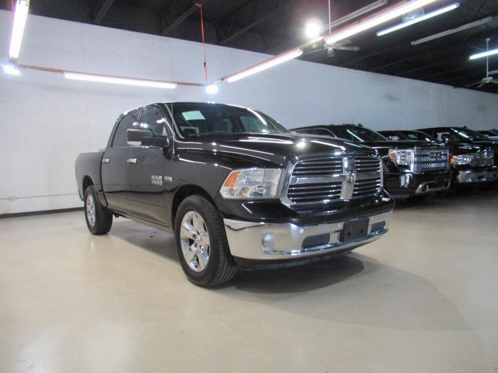 2016 Brilliant Black Crystal Pearlcoat /Diesel Gray/Black Ram 1500 Lone Star (1C6RR6LTXGS) with an HEMI 5.7L V8 Multi Displacement VVT engine, Automatic transmission, located at 15300 Midway Rd., Addison, 75001, (972) 702-0011, 32.958321, -96.838074 - HOME OF THE NO HAGGLE PRICE - WHOLESALE PRICES TO THE PUBLIC!! Bluetooth, Hands Free Connectivity, Navigation, Backup Camera, 1500 Lone Star, 4D Crew Cab, HEMI 5.7L V8 Multi Displacement VVT, 8-Speed Automatic, RWD, Brilliant Black Crystal Pearlcoat, Diesel Gray/Black Cloth.<br><br>Brilliant Black C - Photo #1