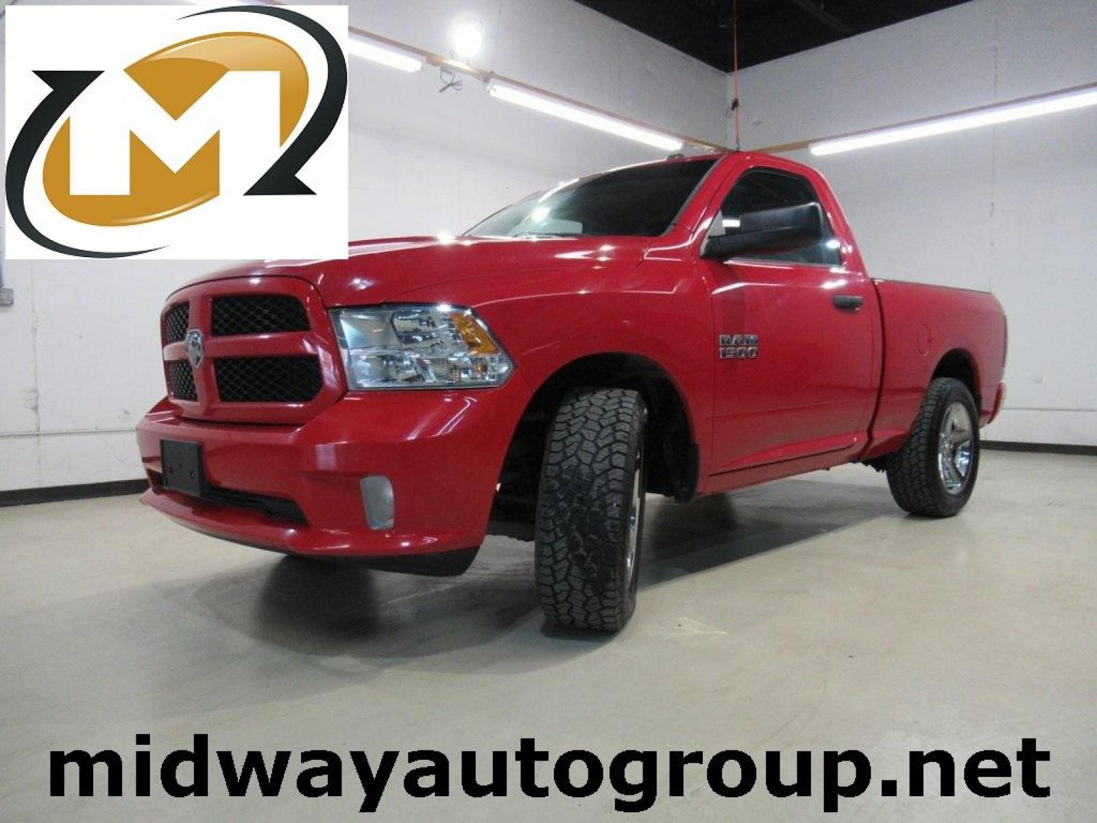 2014 Flame Red Clearcoat /Black Ram 1500 Express (3C6JR6AG9EG) with an 3.6L V6 24V VVT engine, Automatic transmission, located at 15300 Midway Rd., Addison, 75001, (972) 702-0011, 32.958321, -96.838074 - Photo #0